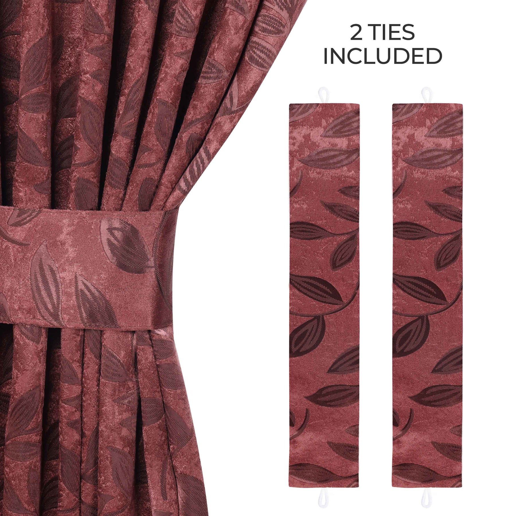 Leaves Room Darkening Washable Blackout Curtain Panels, Set of 2