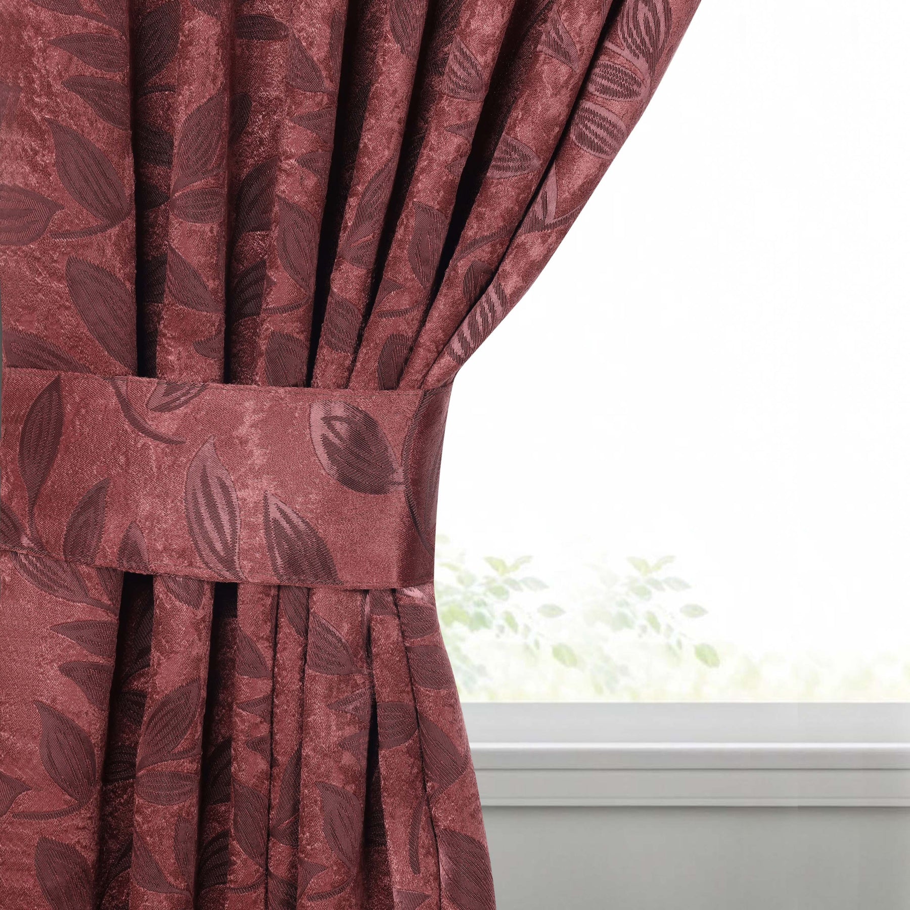 Leaves Room Darkening Washable Blackout Curtain Panels, Set of 2