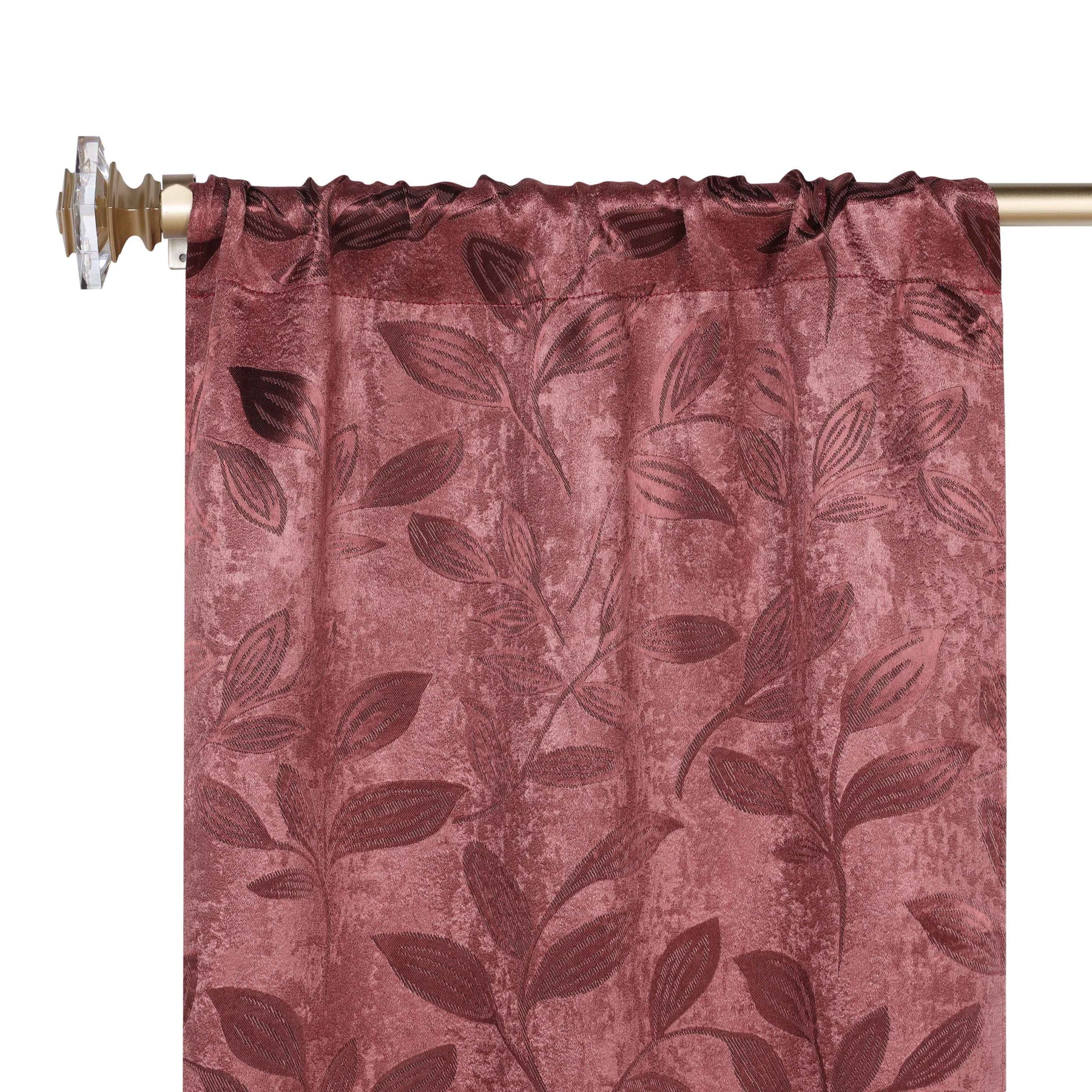 Leaves Room Darkening Washable Blackout Curtain Panels, Set of 2