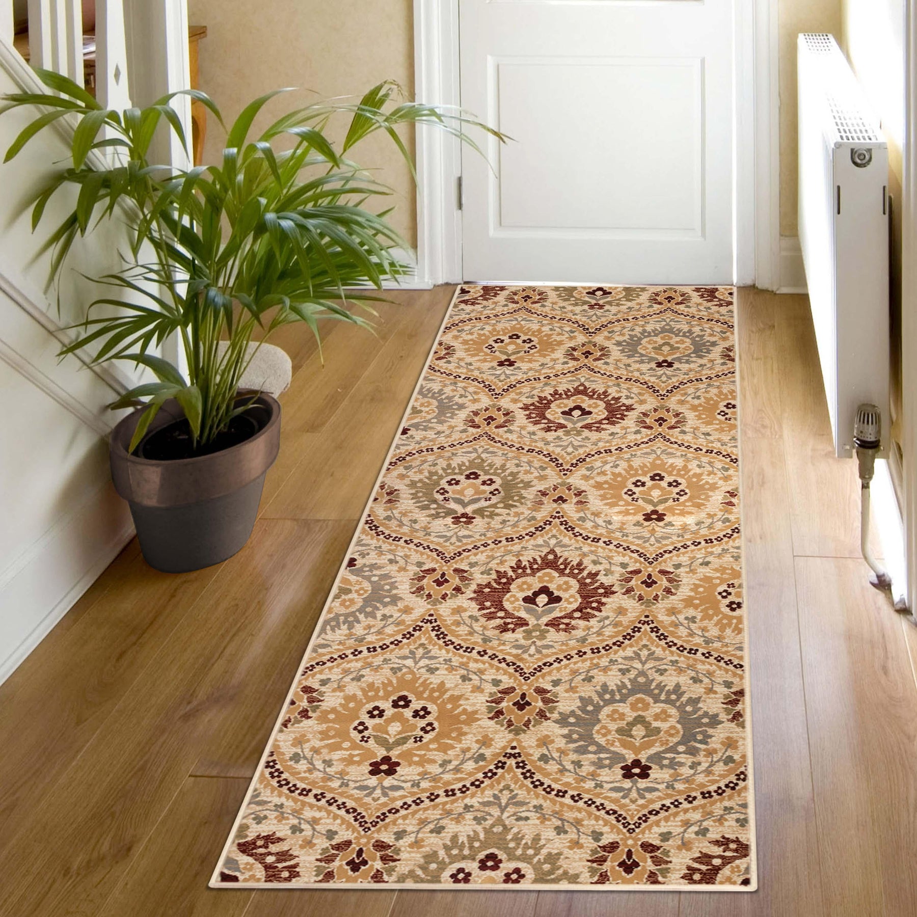Augusta Vintage Floral Damask Indoor Area Rug or Runner