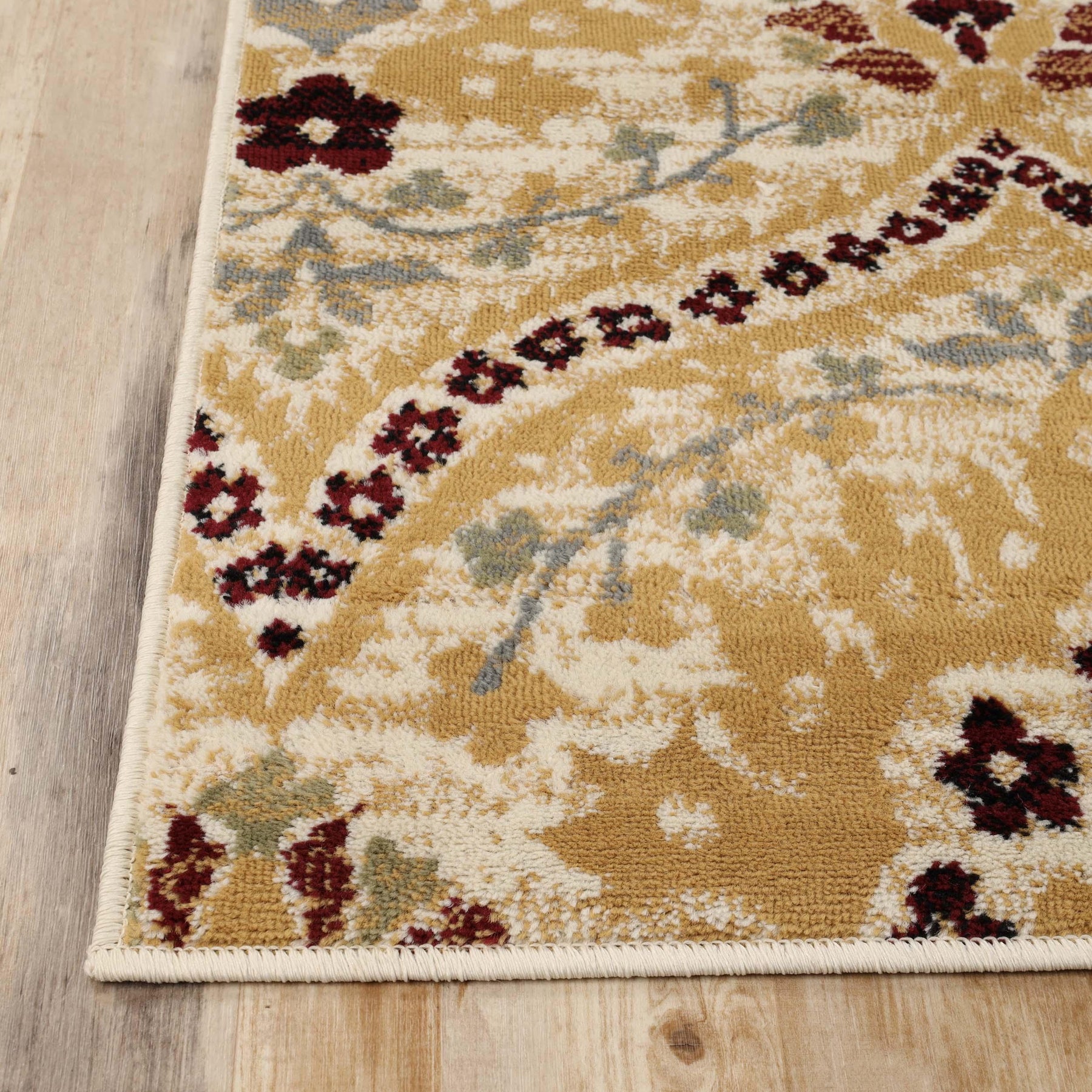 Augusta Vintage Floral Damask Indoor Area Rug or Runner