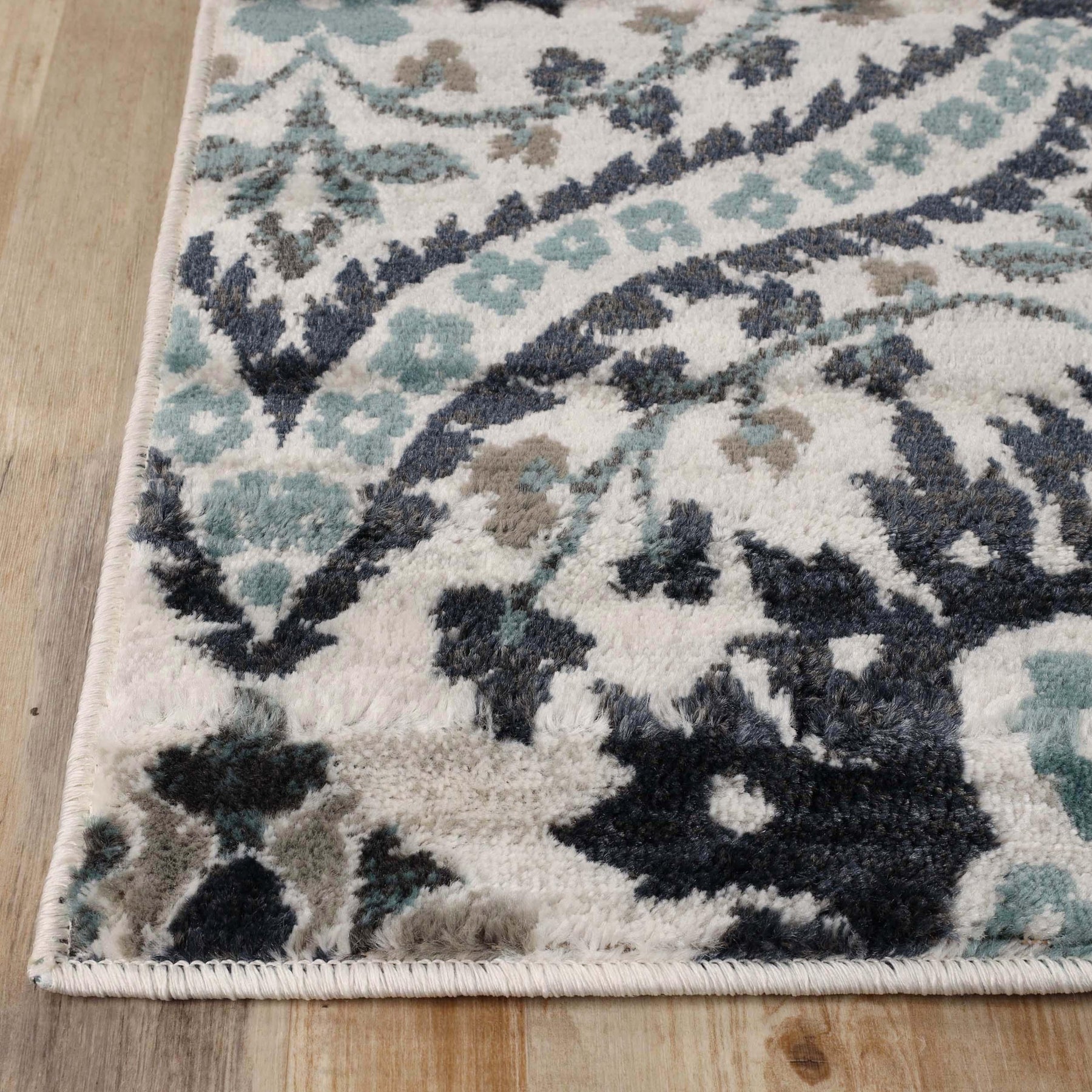 Augusta Vintage Floral Damask Indoor Area Rug or Runner