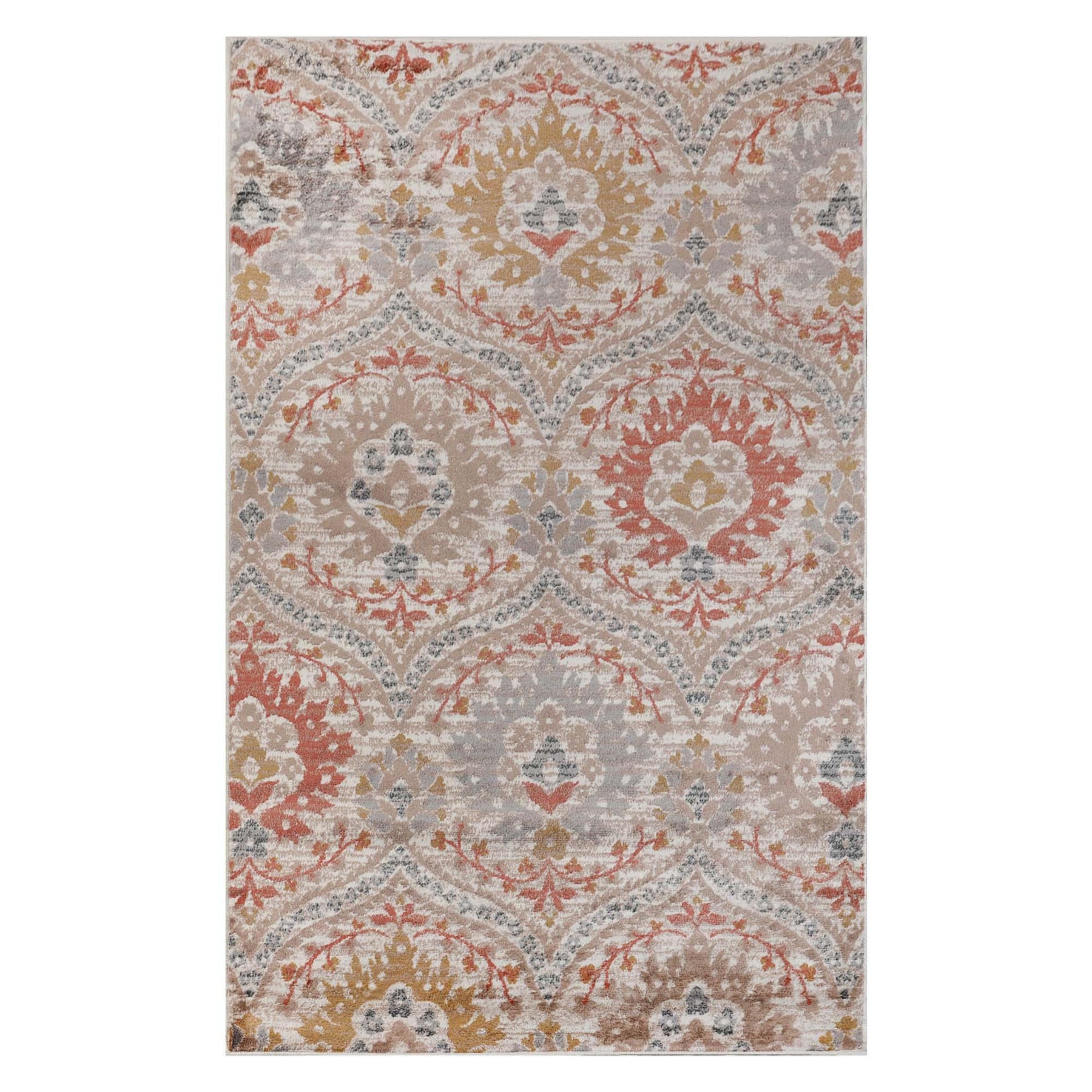 Augusta Vintage Floral Damask Indoor Area Rug or Runner