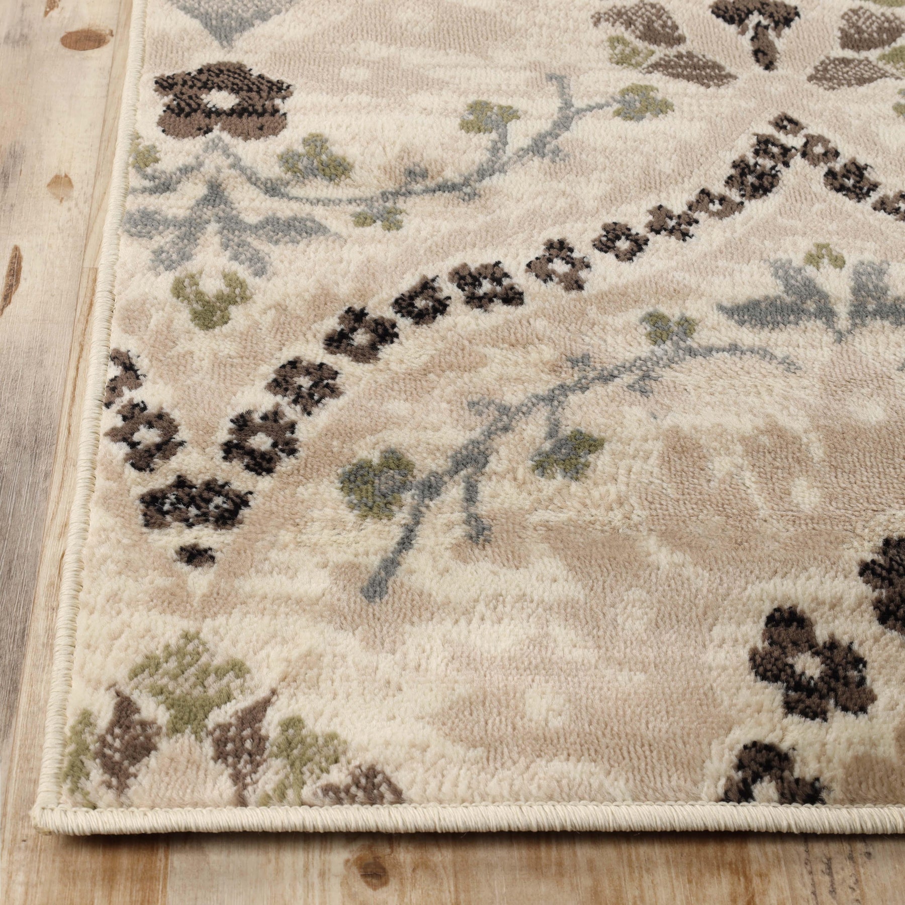 Augusta Vintage Floral Damask Indoor Area Rug or Runner