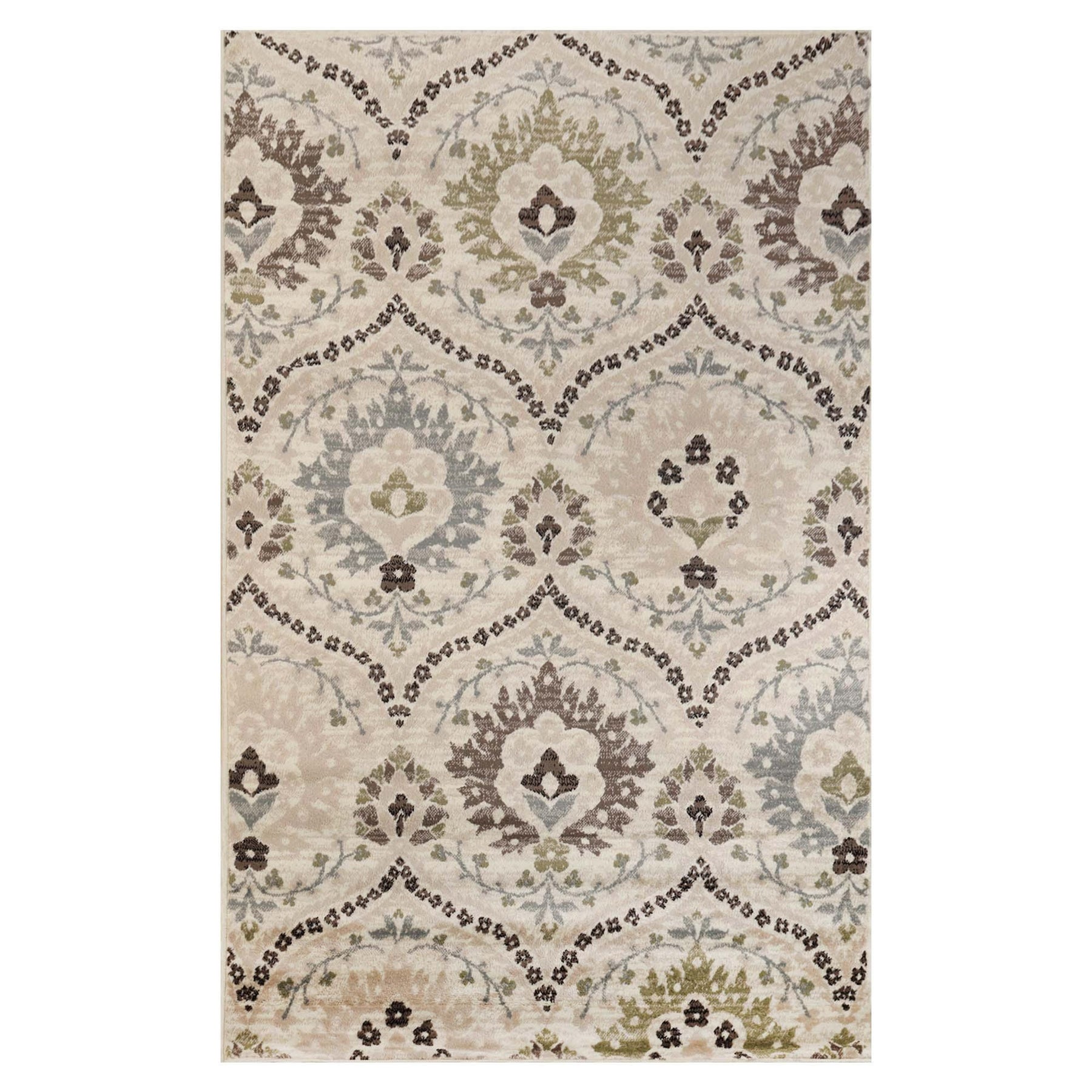 Augusta Vintage Floral Damask Indoor Area Rug or Runner