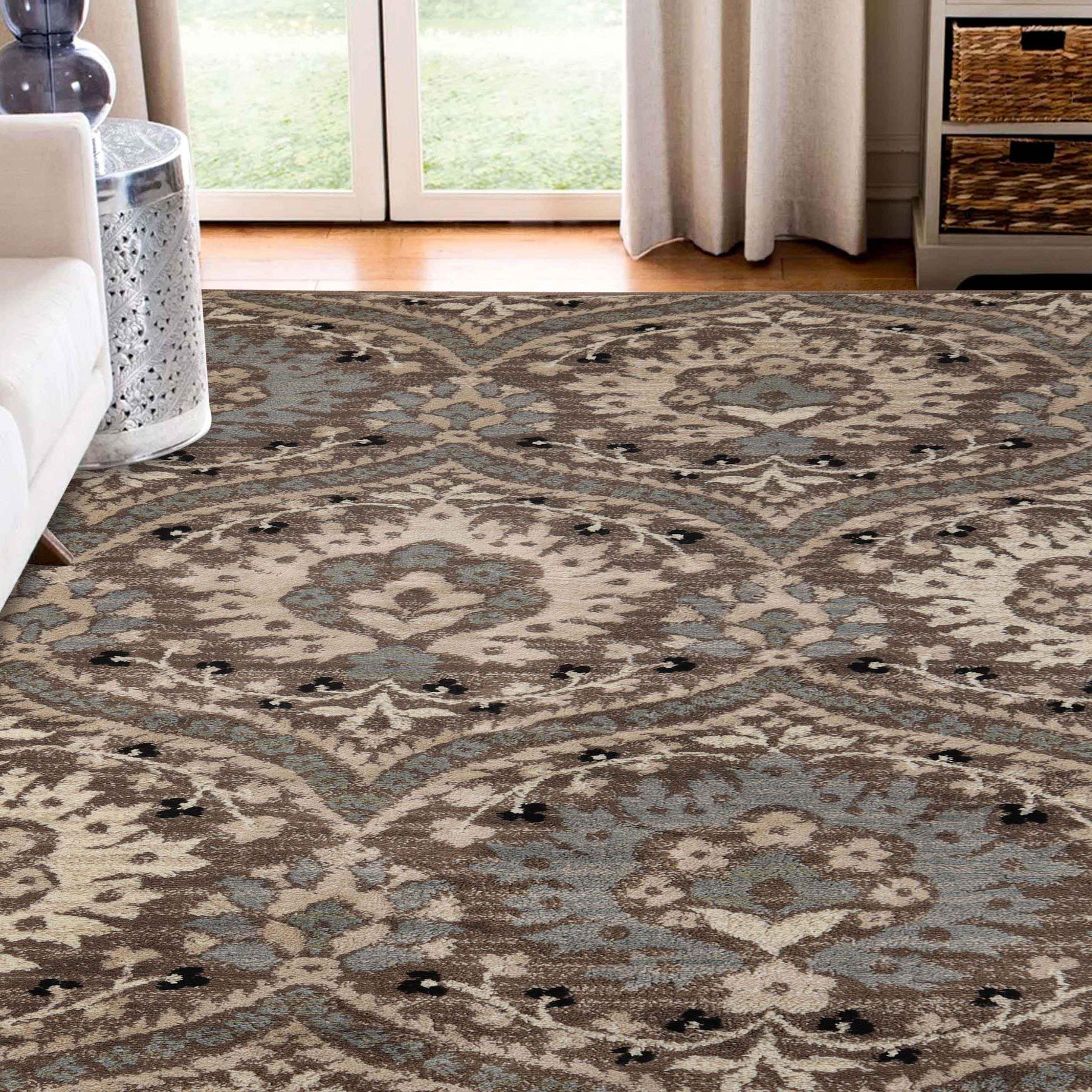 Augusta Vintage Floral Damask Indoor Area Rug or Runner