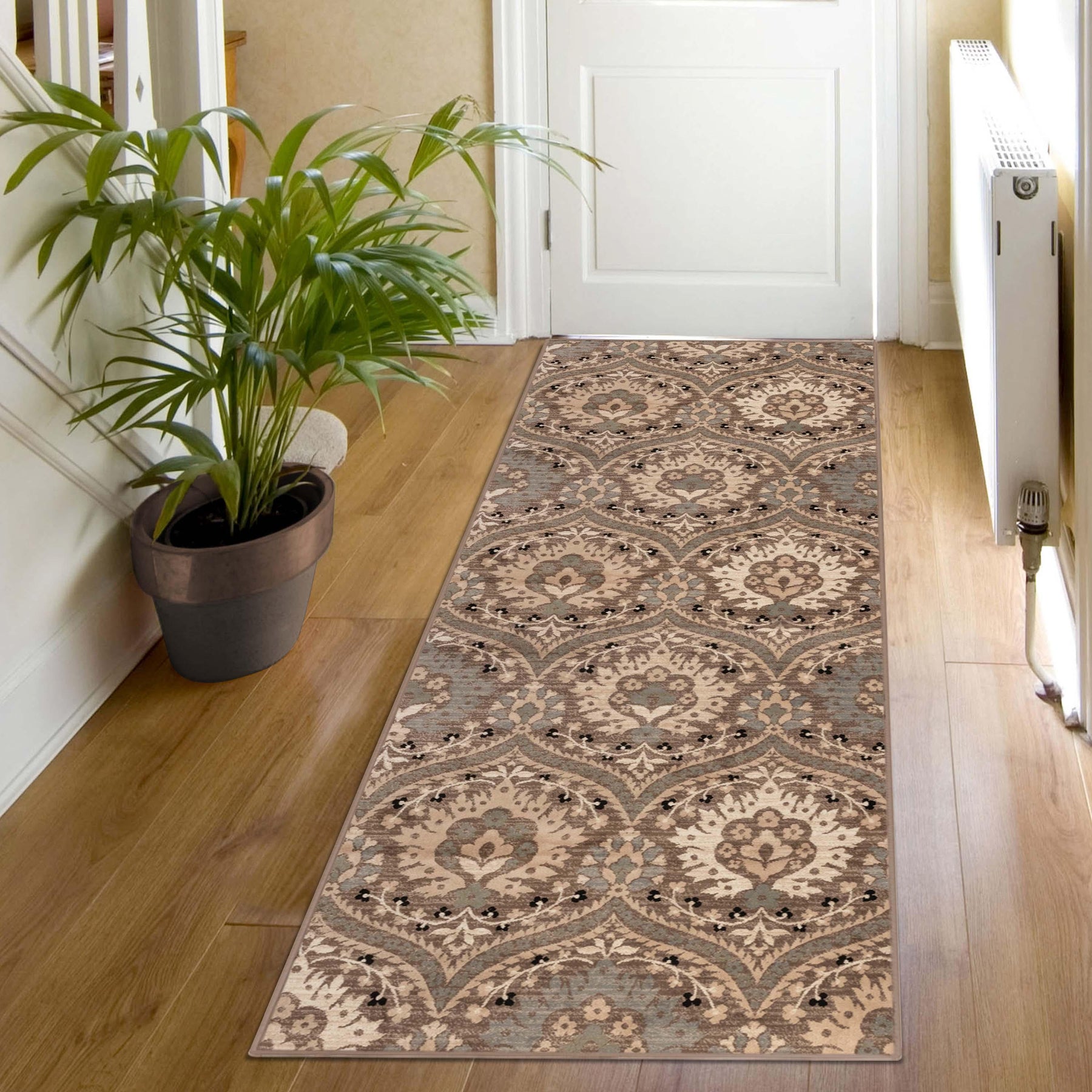 Augusta Vintage Floral Damask Indoor Area Rug or Runner