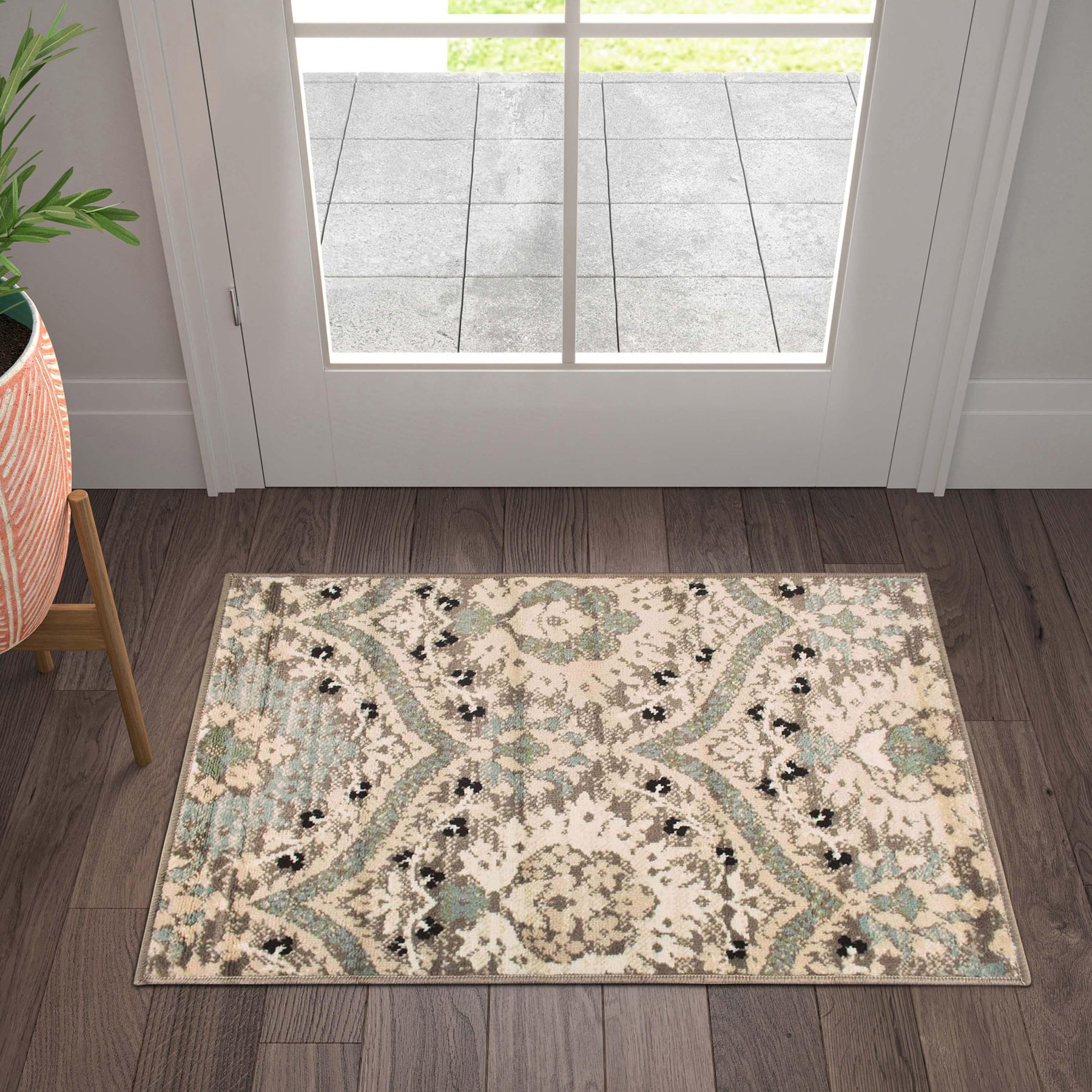 Augusta Vintage Floral Damask Indoor Area Rug or Runner
