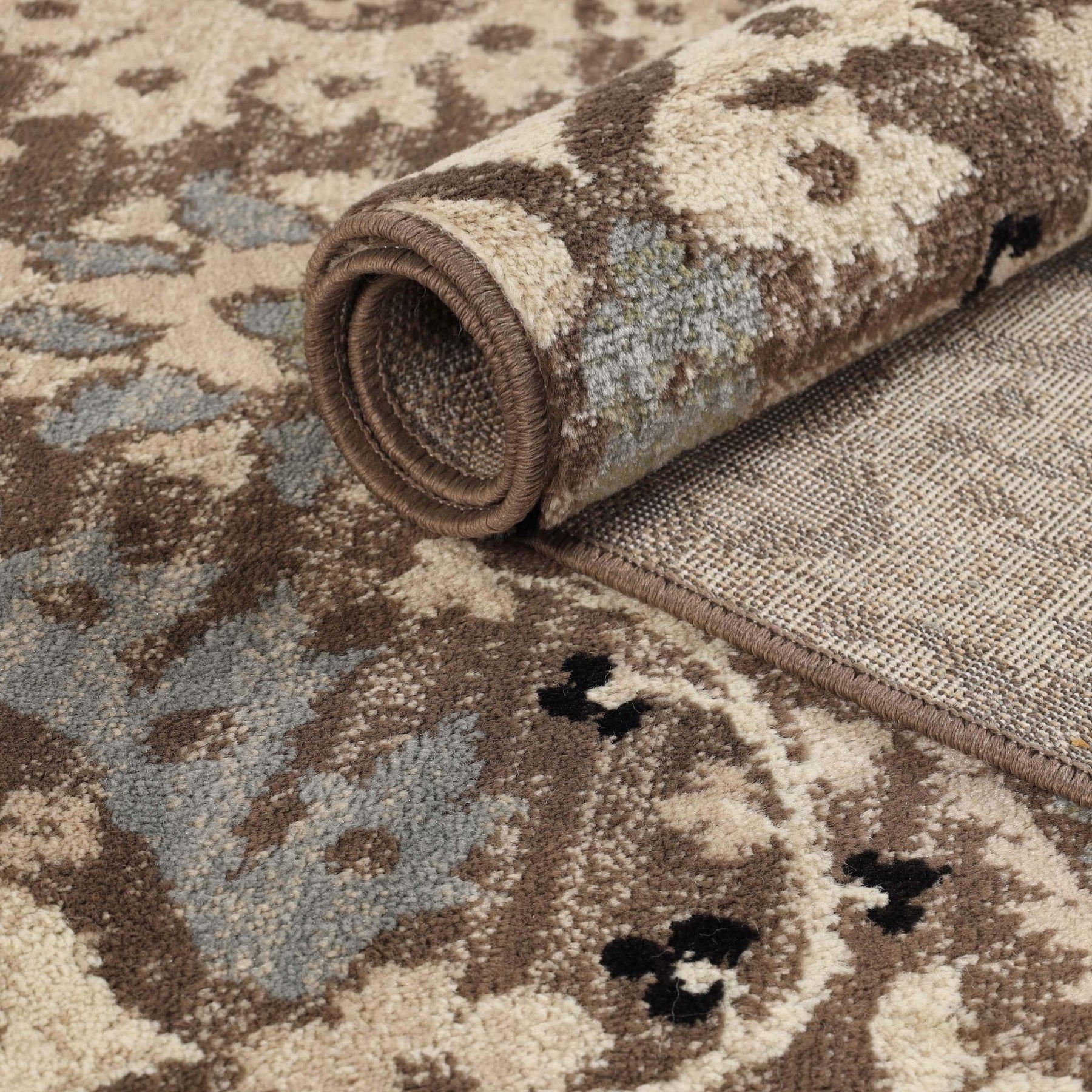 Augusta Vintage Floral Damask Indoor Area Rug or Runner