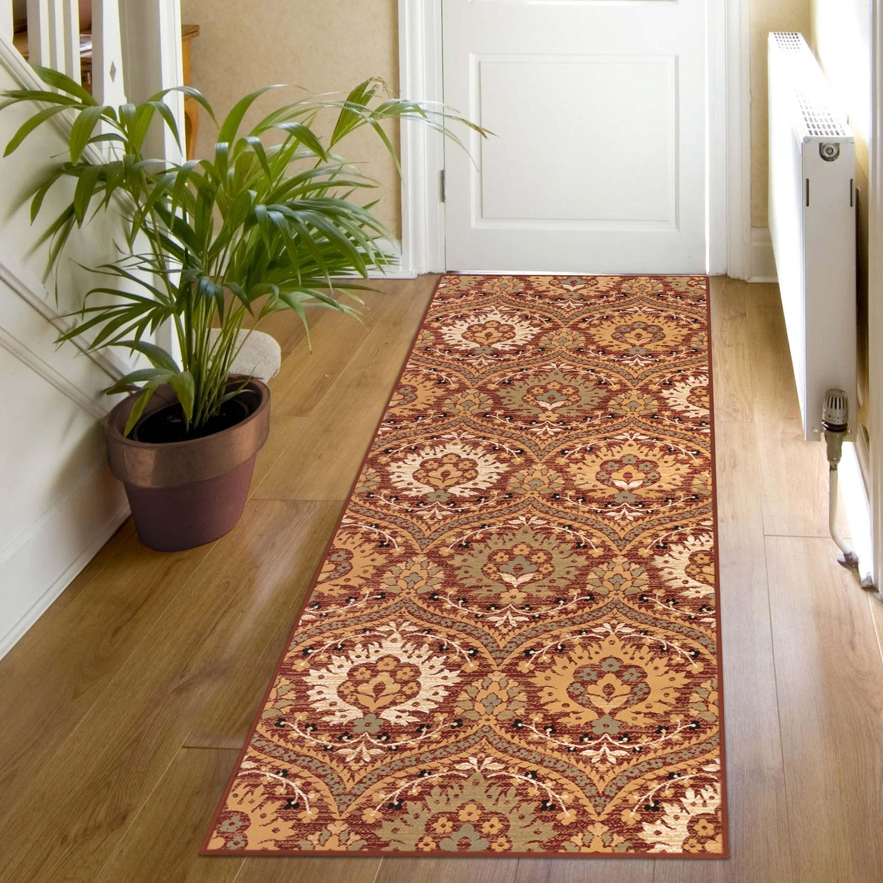 Augusta Vintage Floral Damask Indoor Area Rug or Runner