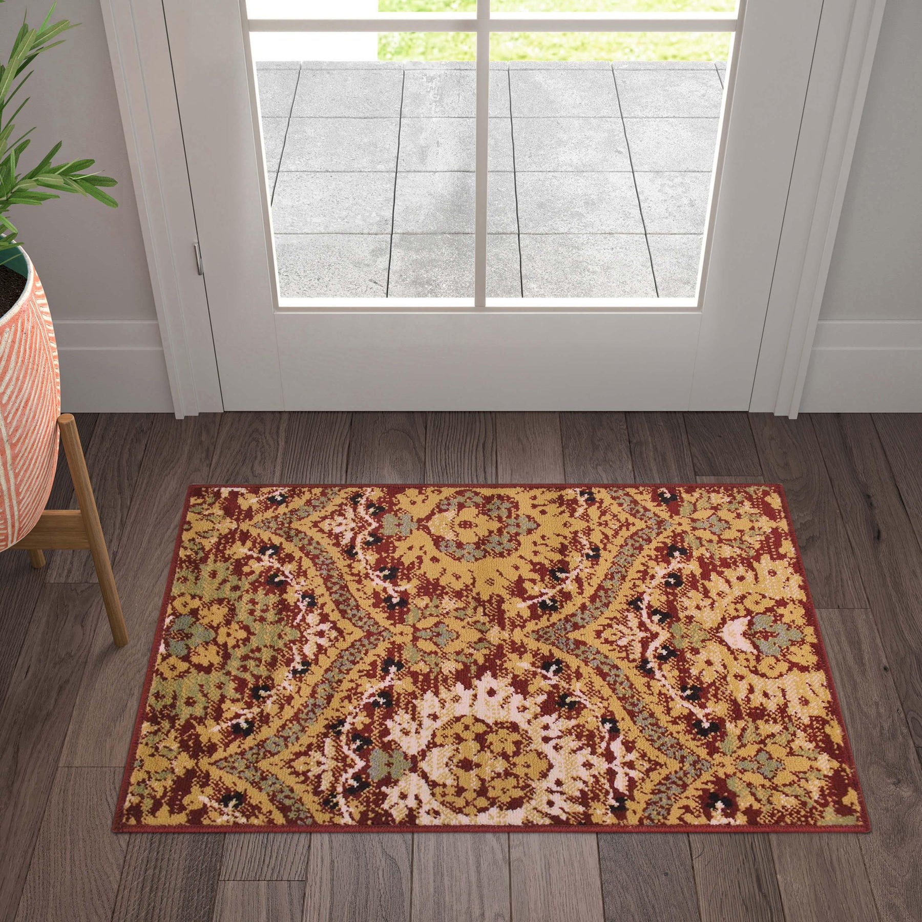 Augusta Vintage Floral Damask Indoor Area Rug or Runner