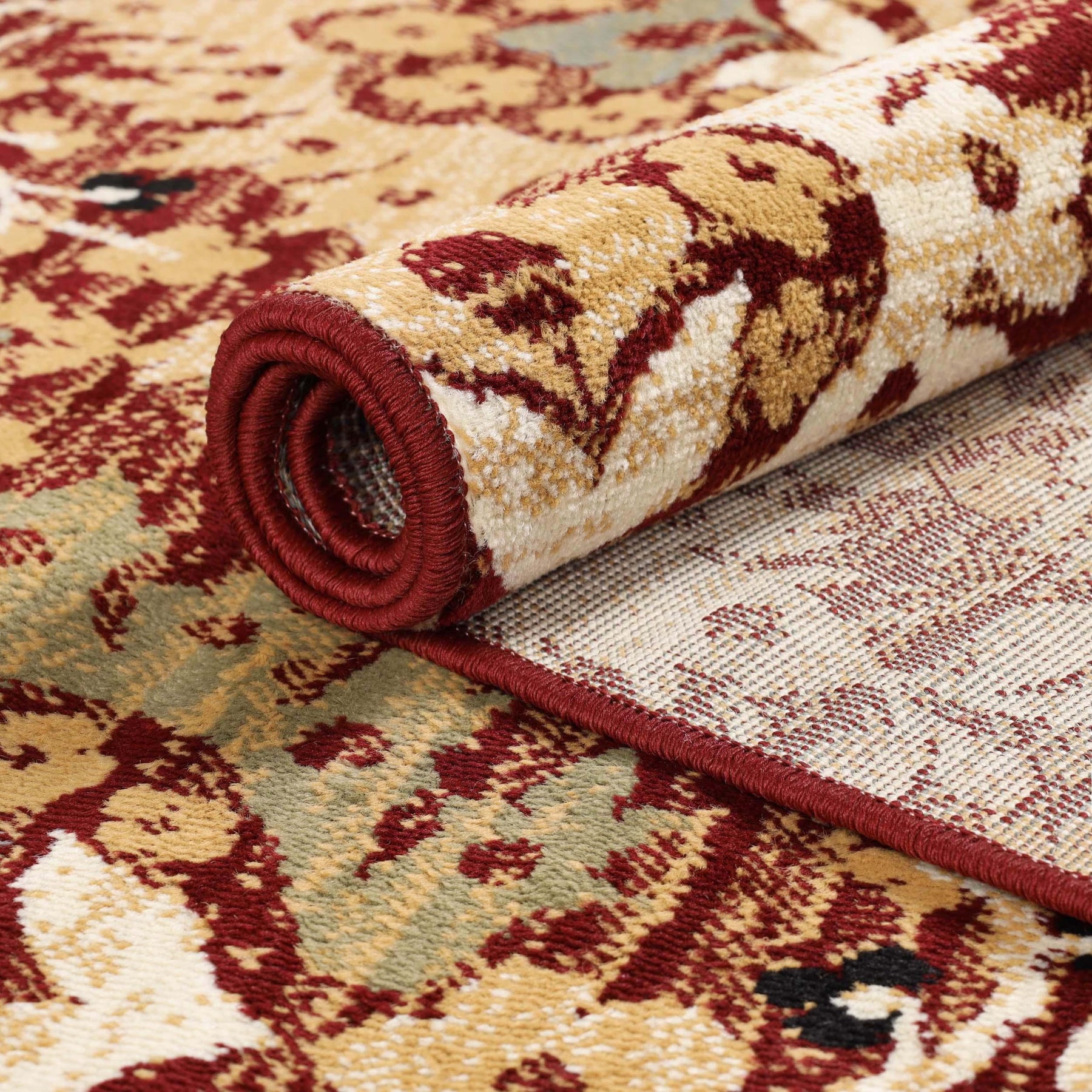 Augusta Vintage Floral Damask Indoor Area Rug or Runner