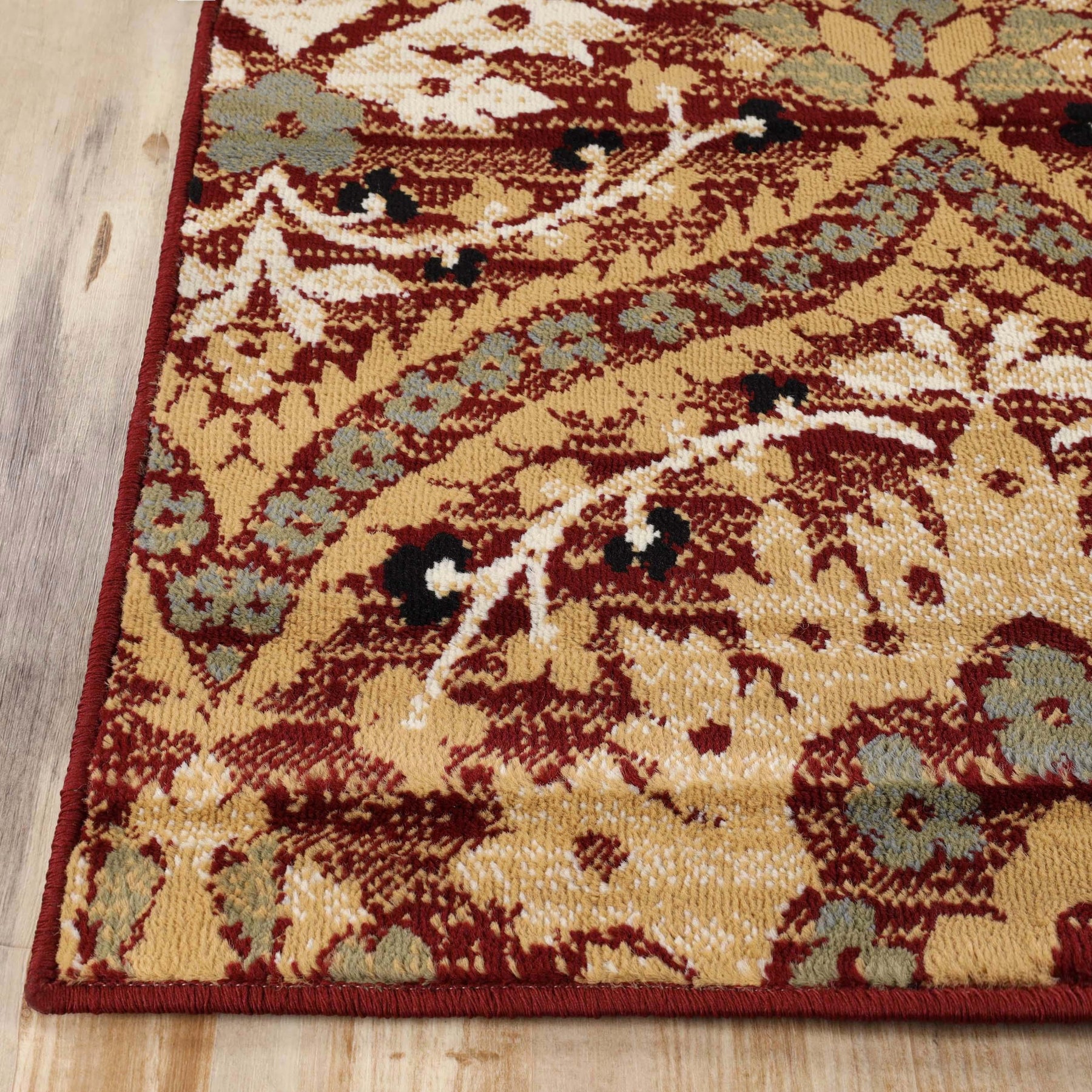 Augusta Vintage Floral Damask Indoor Area Rug or Runner
