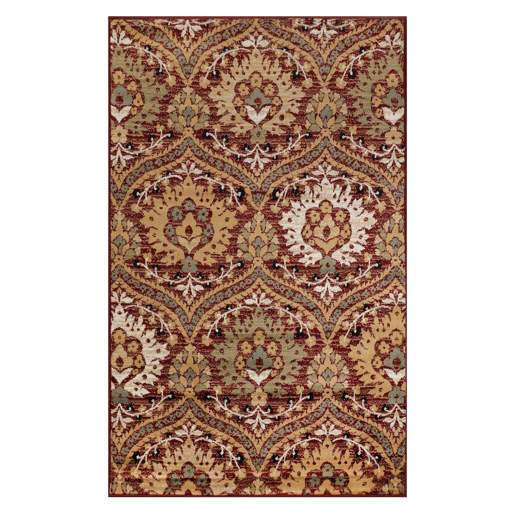 Augusta Vintage Floral Damask Indoor Area Rug or Runner