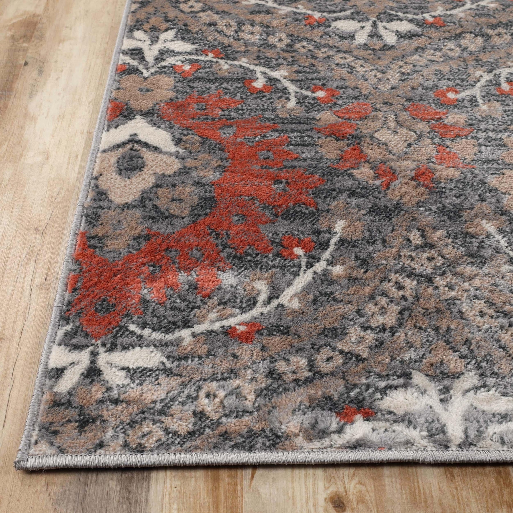 Augusta Vintage Floral Damask Indoor Area Rug or Runner