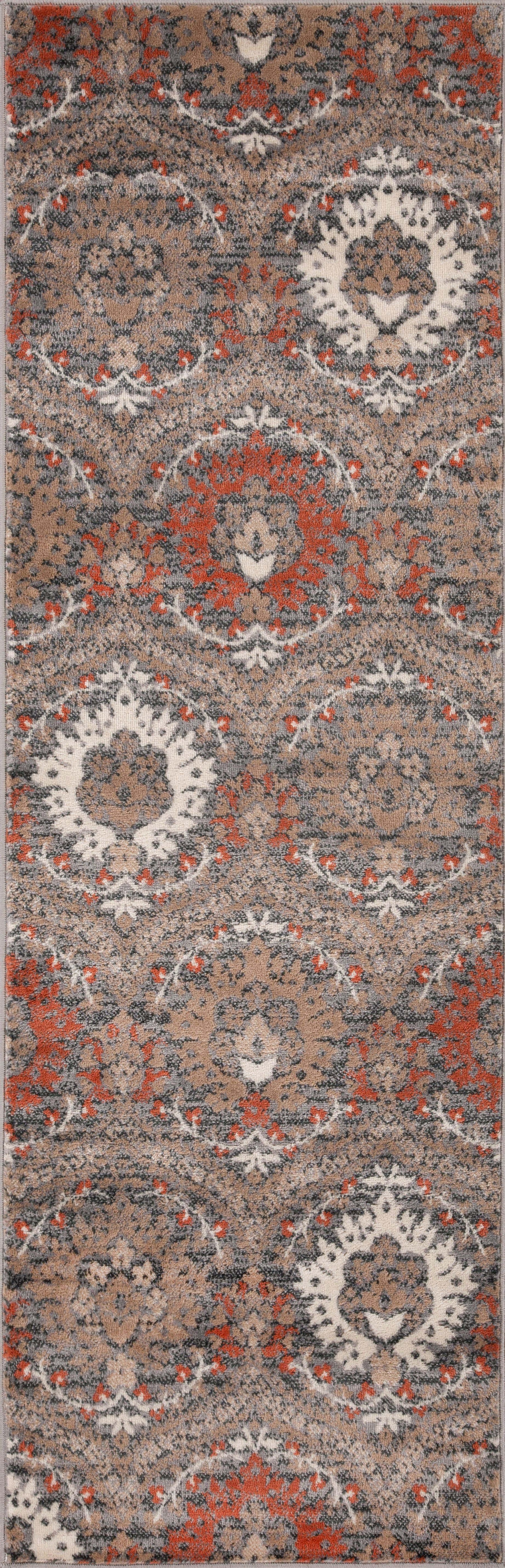 Augusta Vintage Floral Damask Indoor Area Rug or Runner