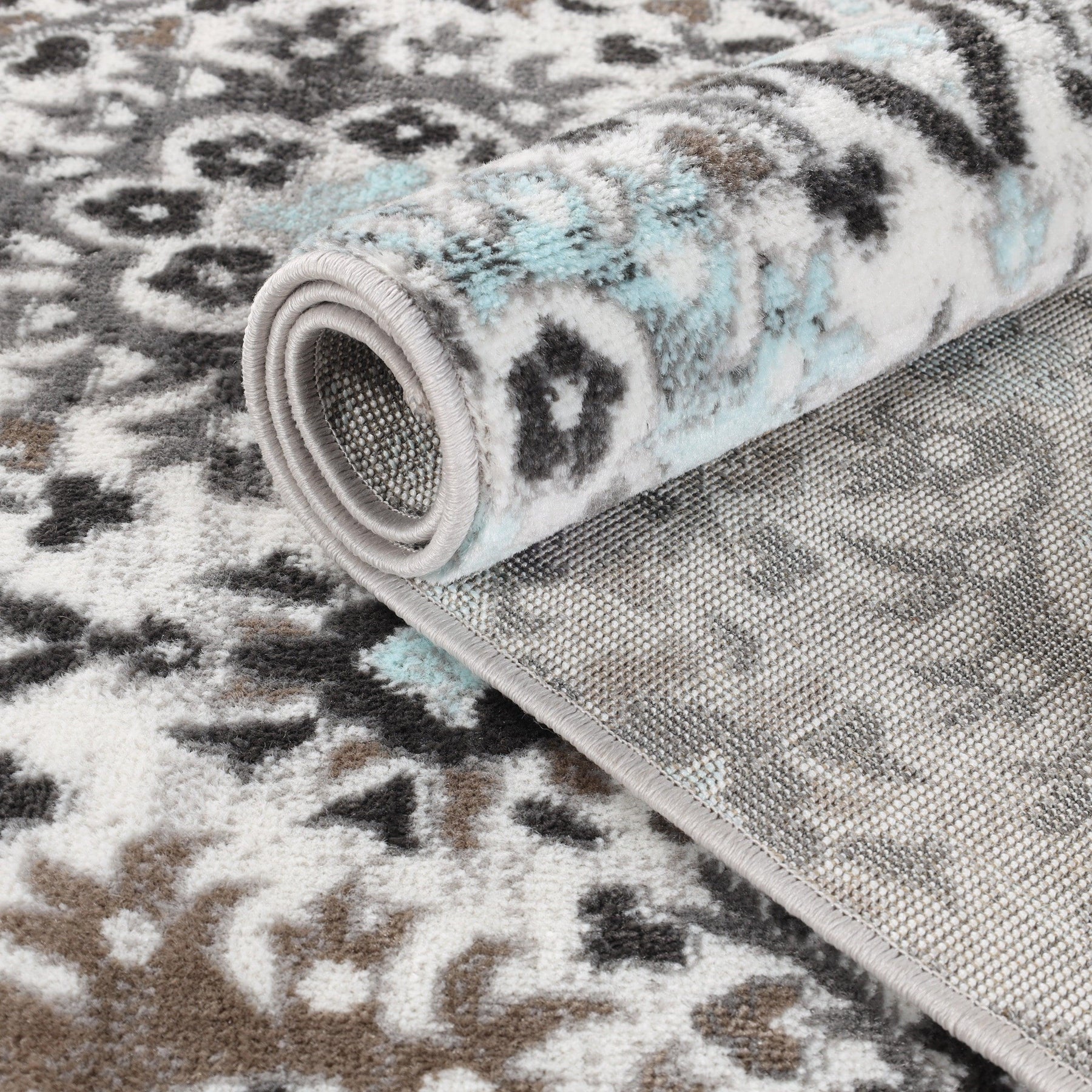 Augusta Vintage Floral Damask Indoor Area Rug or Runner