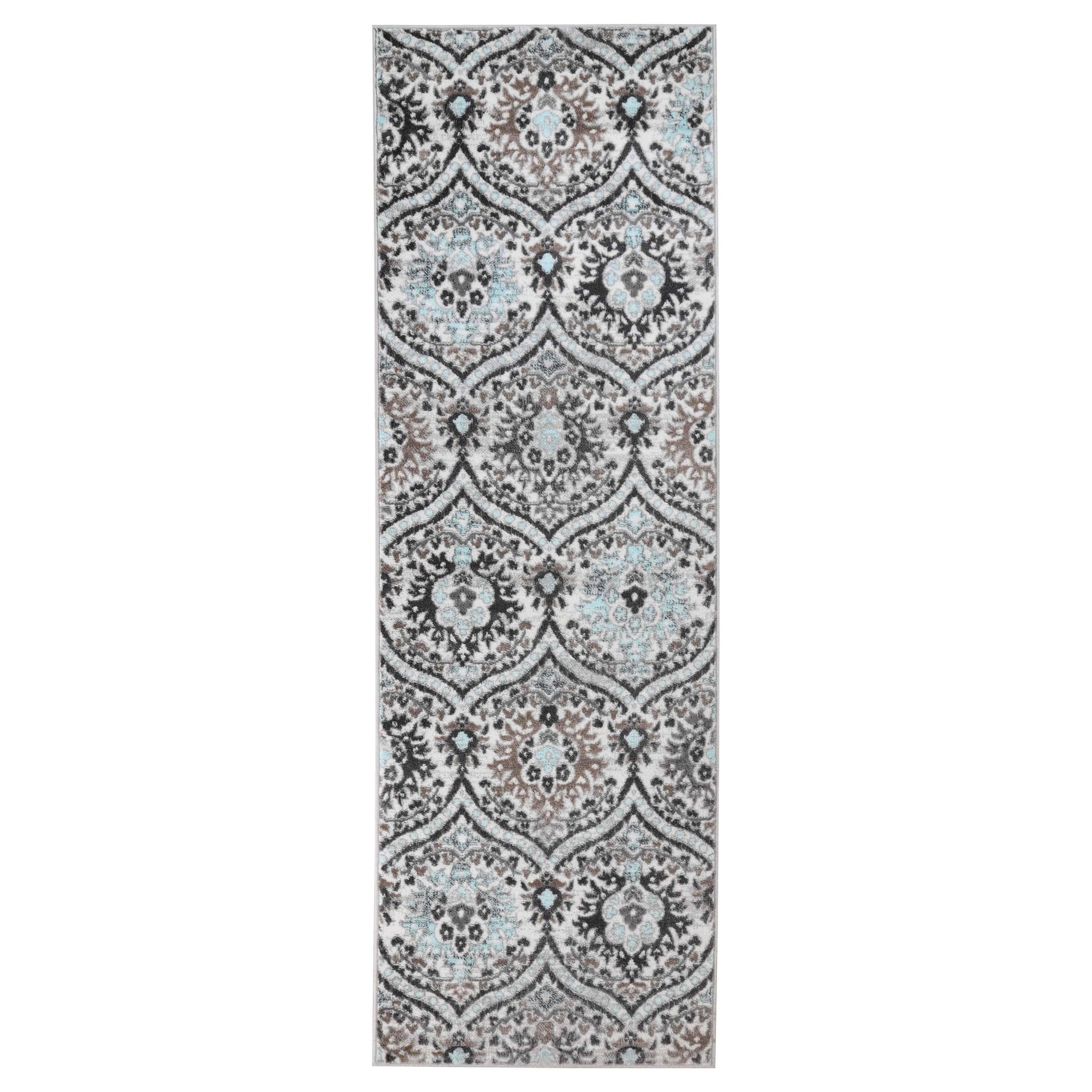 Augusta Vintage Floral Damask Indoor Area Rug or Runner