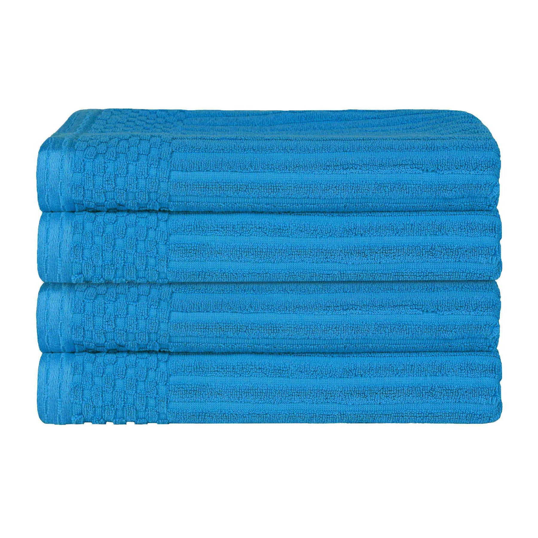 Soho Ribbed Cotton Absorbent Bath Towel Set of 4