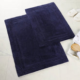 Cotton Solid Non-Skid Washable 2 Piece Bathroom Rug Set