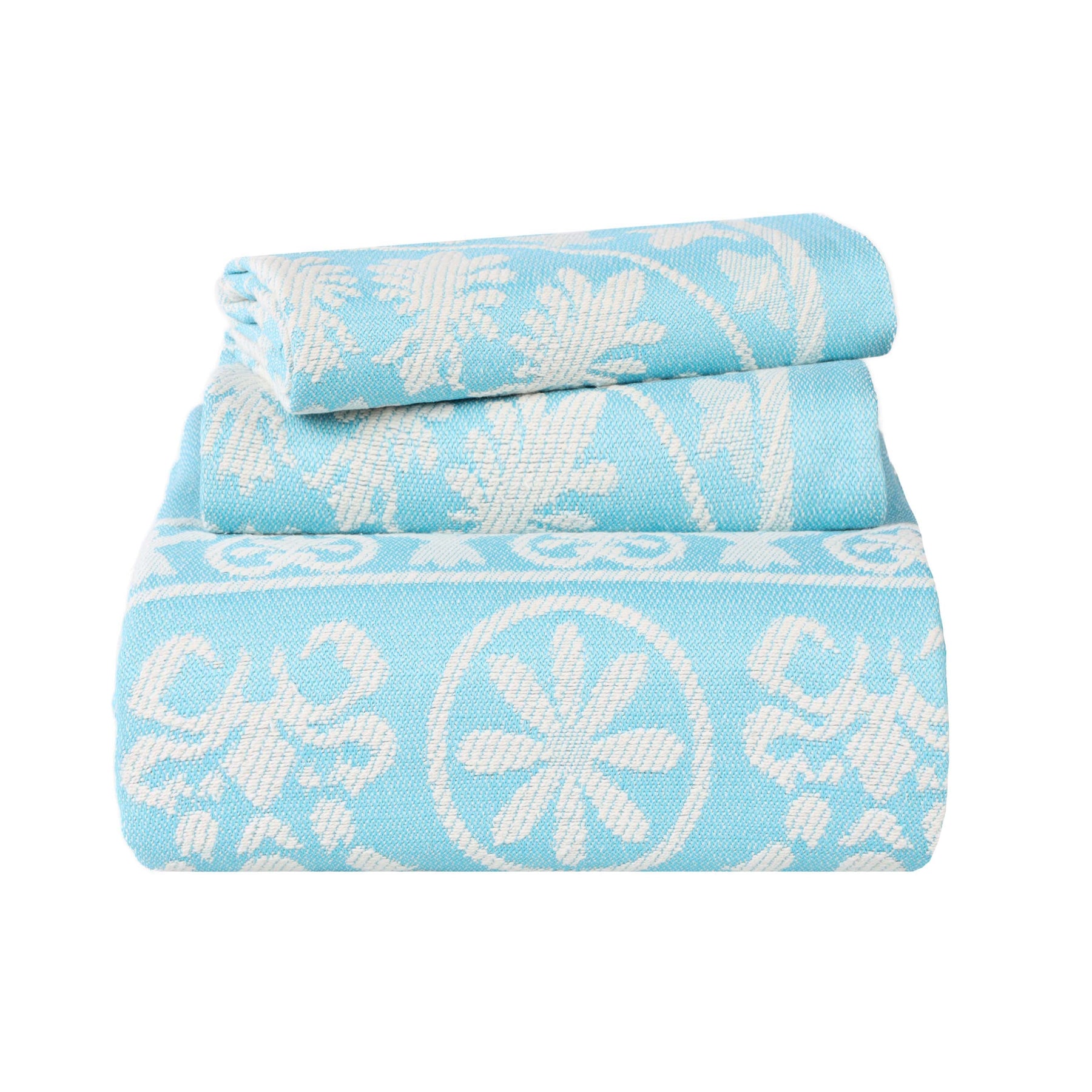 Kymbal Cotton Blend Woven Medallion Jacquard Bedspread Set