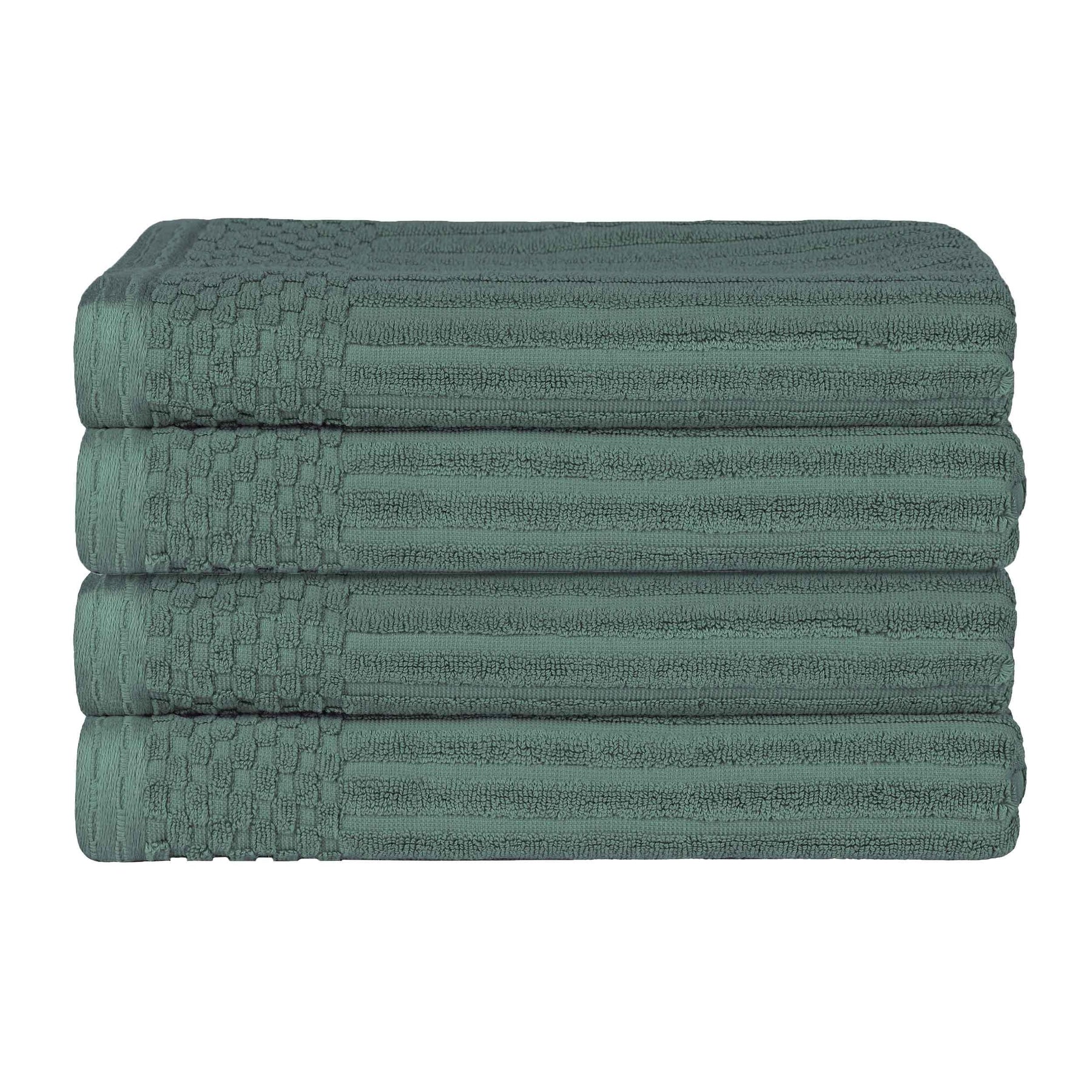 Soho Ribbed Cotton Absorbent Bath Towel Set of 4