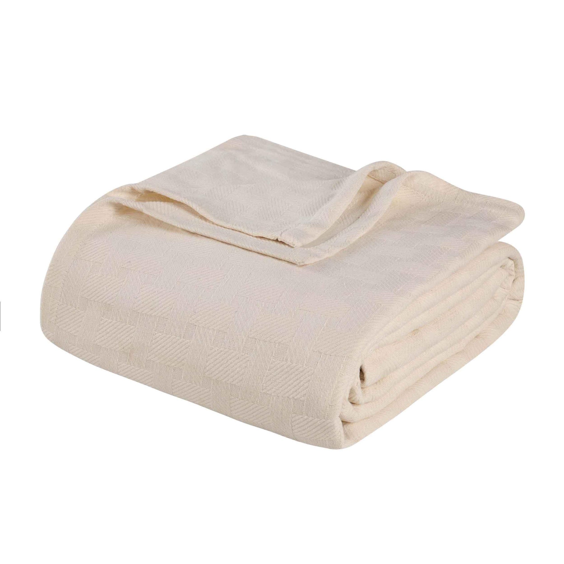 Basketweave Classic Farmhouse All-Season Cotton Blanket