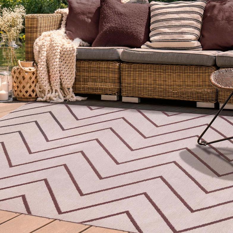 Contemporary Chevron Zig-Zag Indoor Outdoor Area Rug