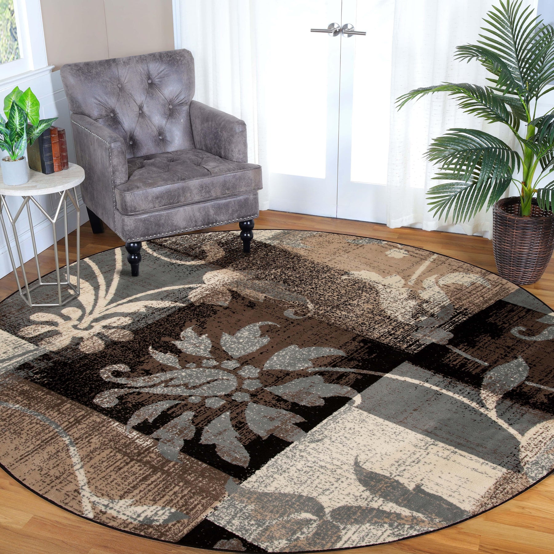 Pastiche Contemporary Floral Patchwork Indoor Area Rug or Runner