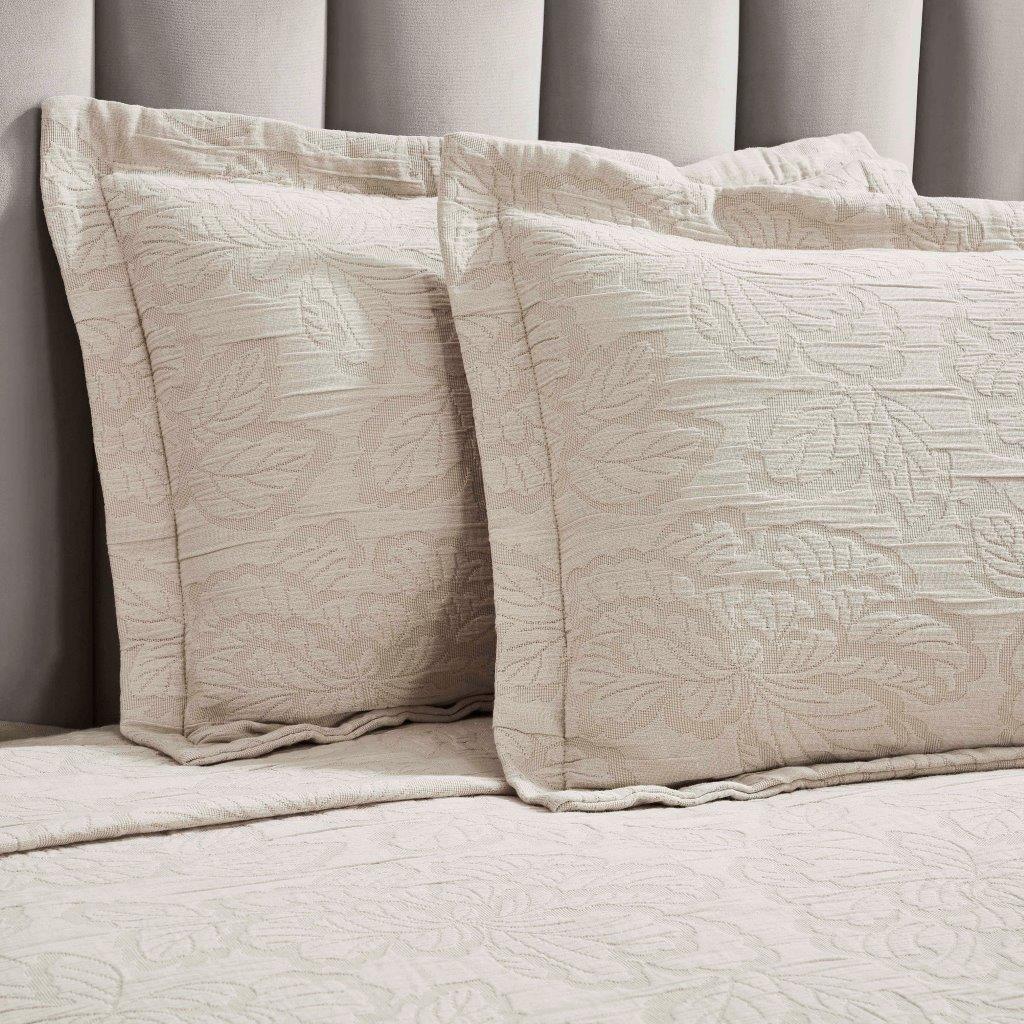 Hibiscus Cotton Medium Weight Matelasse Woven Floral Bedspread Set