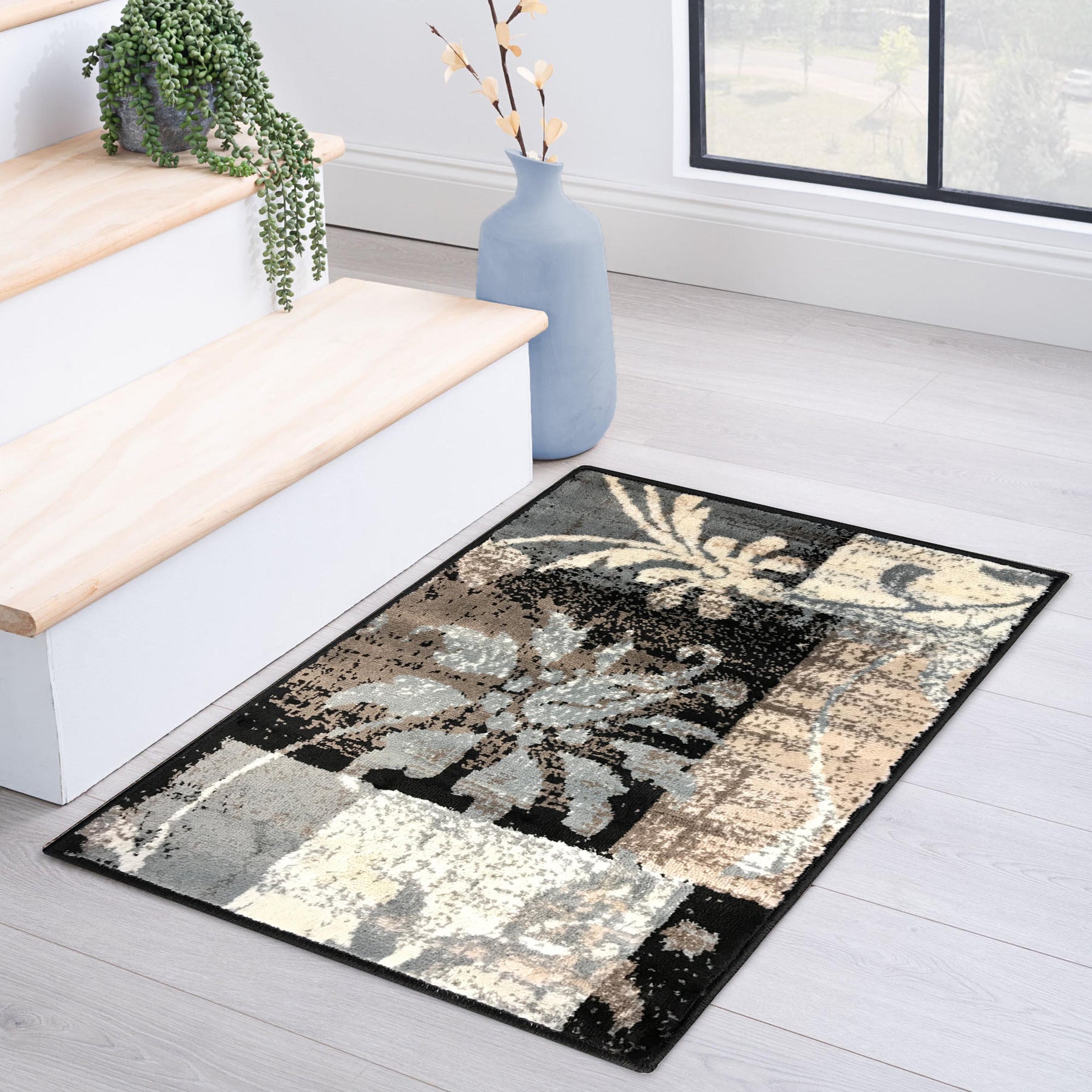 Pastiche Contemporary Floral Patchwork Indoor Area Rug or Runner
