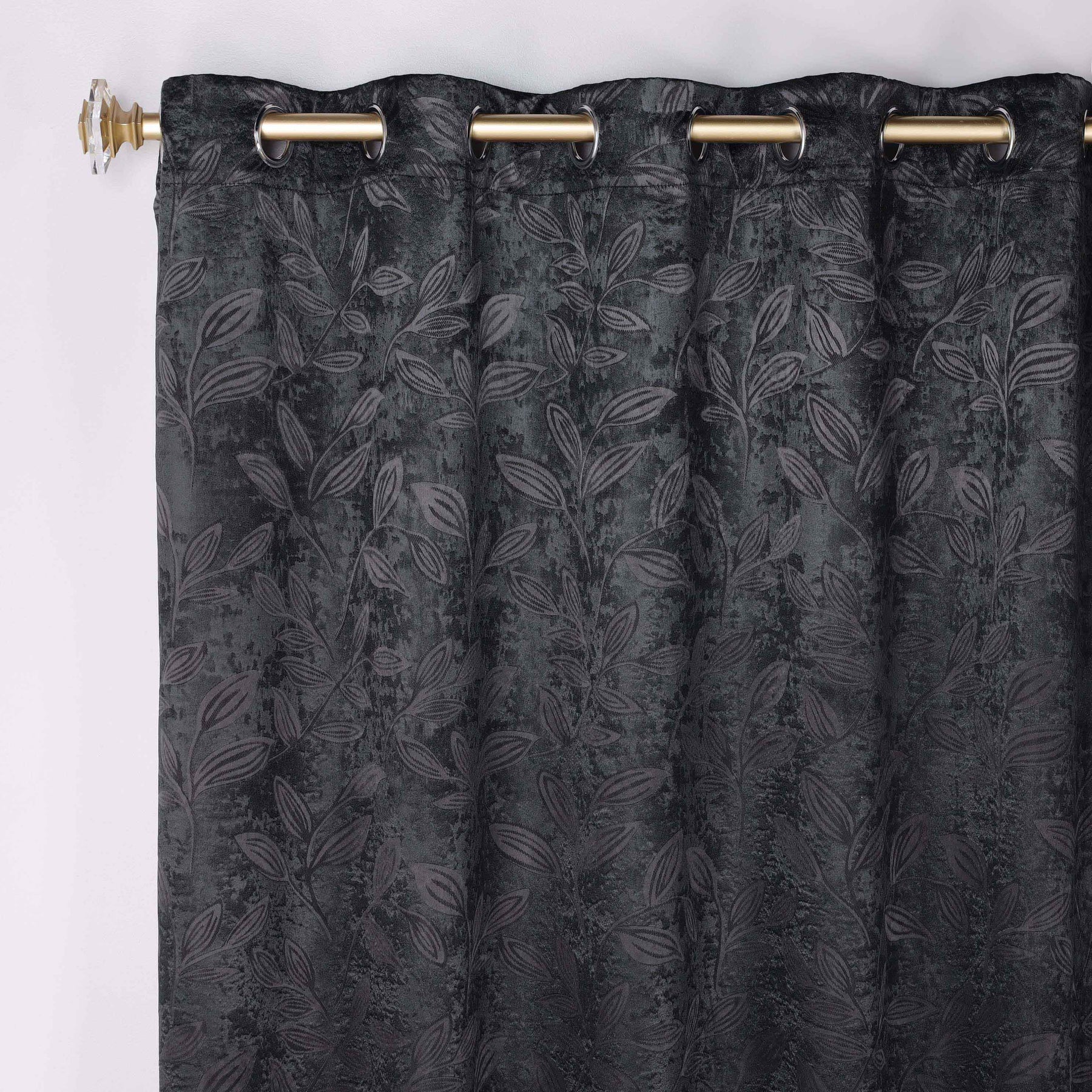Leaves Room Darkening Grommet Blackout Curtain Panels, Set of 2