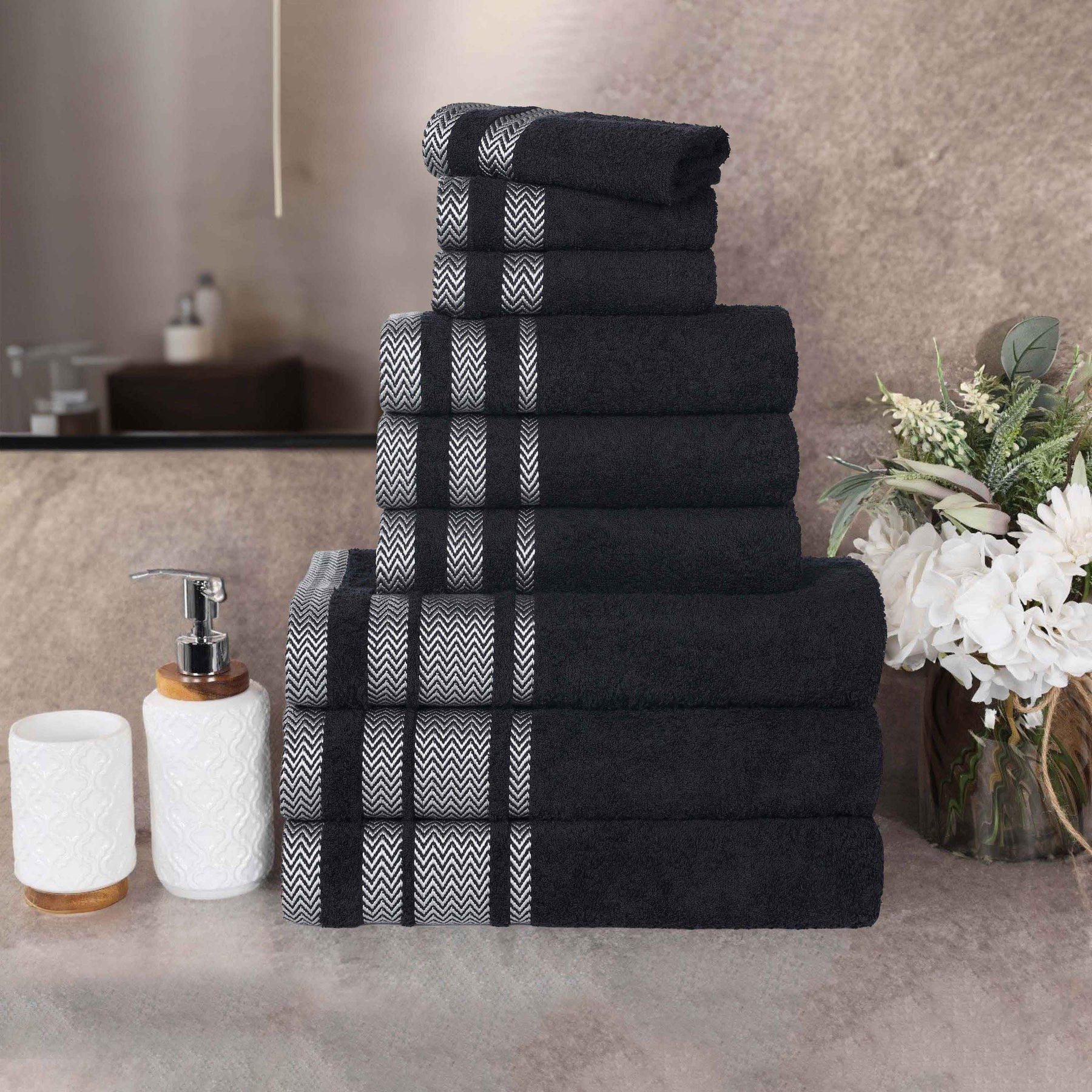 Hays Cotton Medium Weight 9 Piece Assorted Bathroom Towel Set