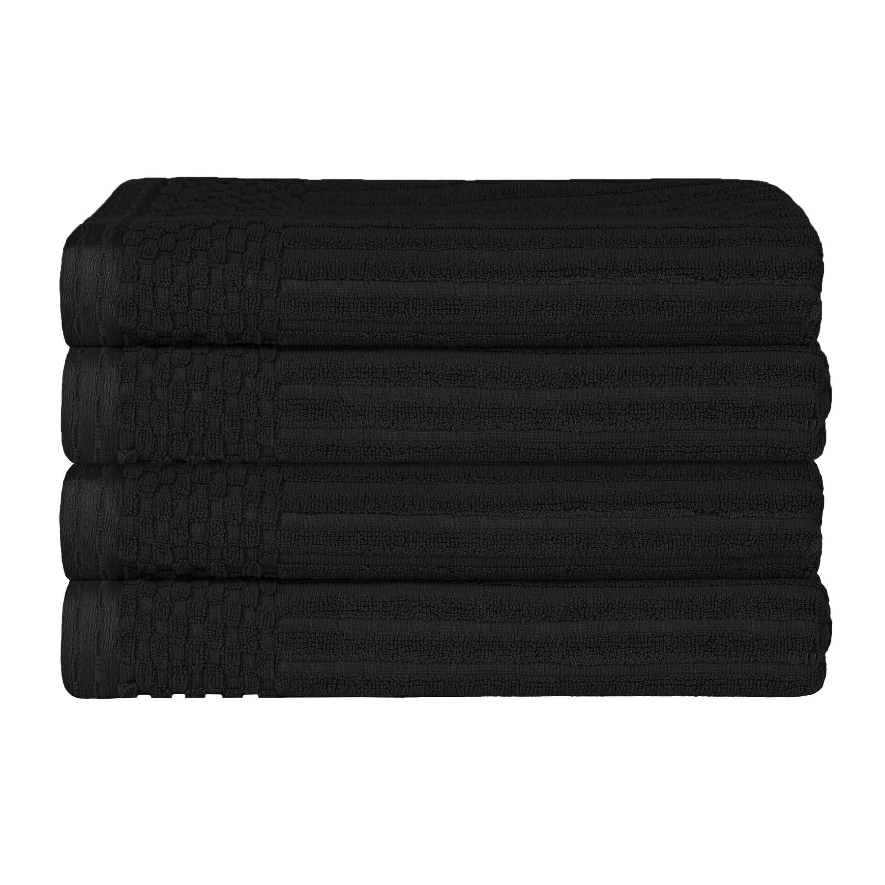 Soho Ribbed Cotton Absorbent Bath Towel Set of 4