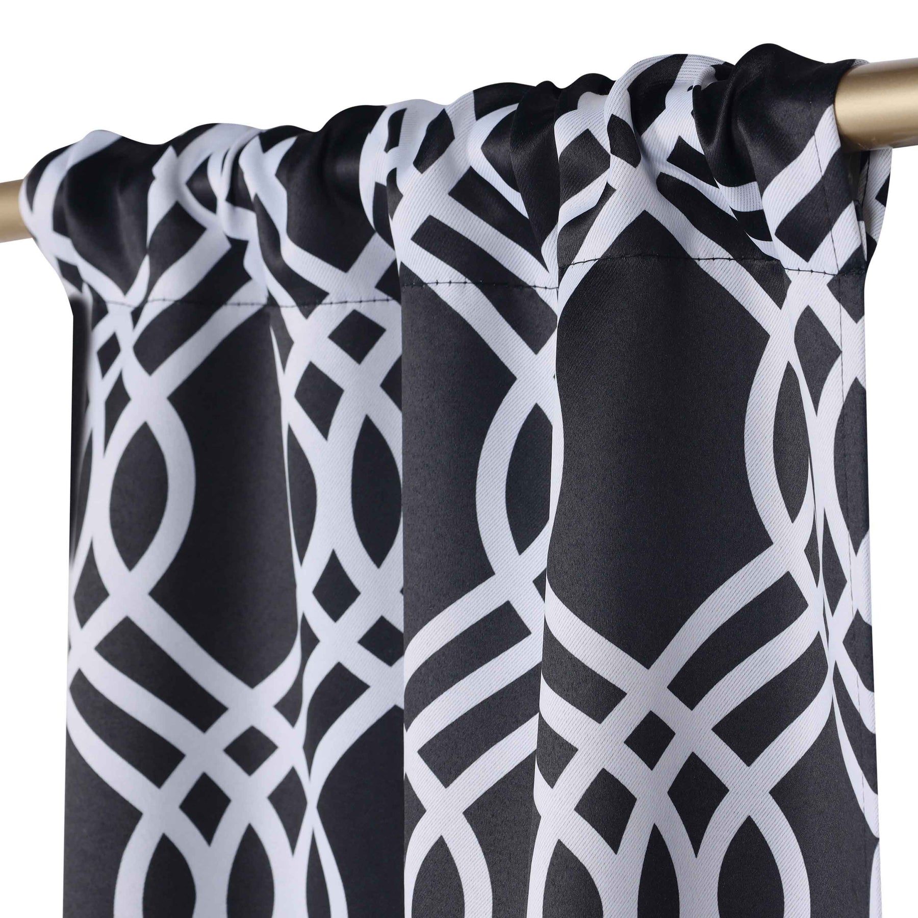 Ribbon Trellis Washable Room Darkening Blackout Curtains, Set of 2