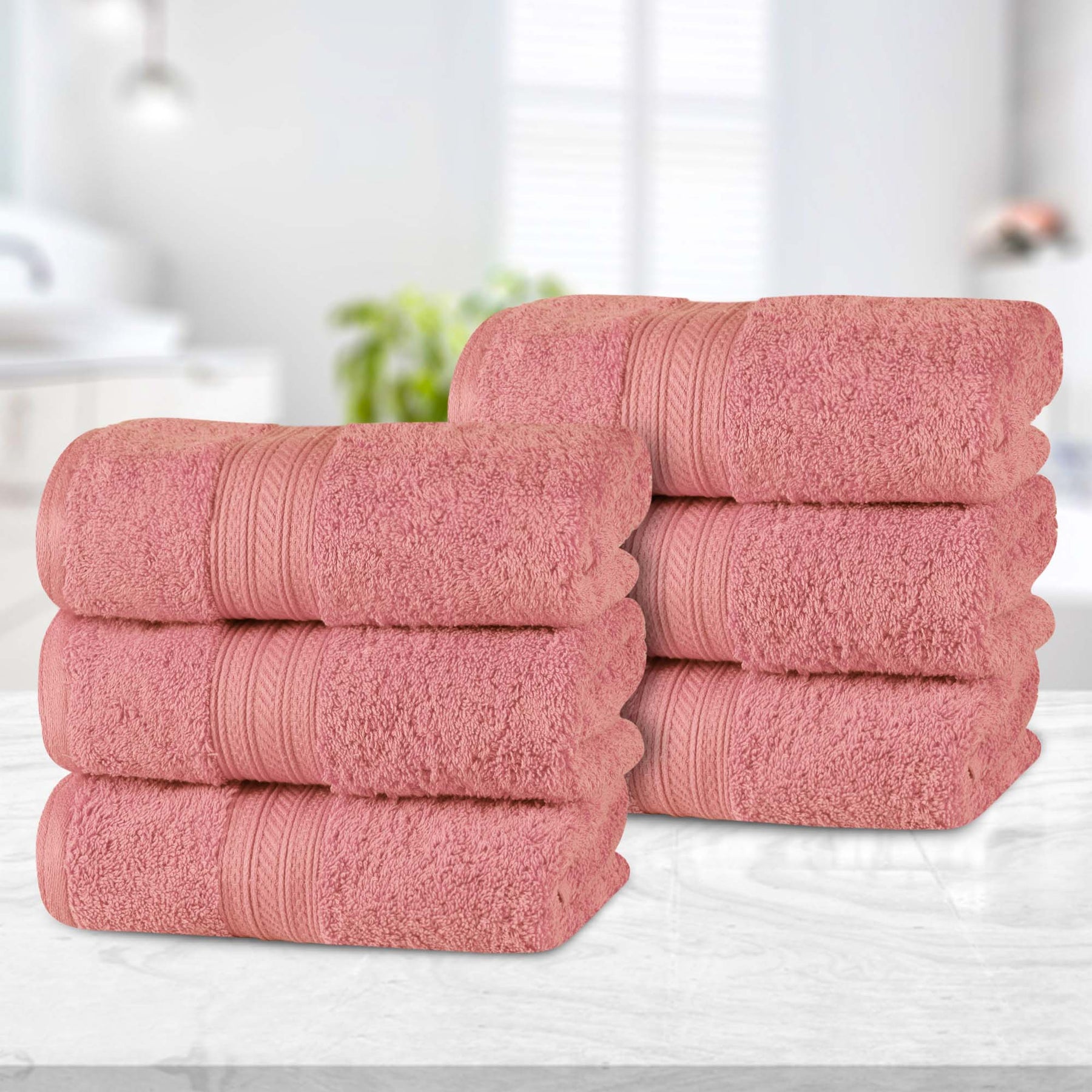 Atlas Cotton Plush Absorbent Heavyweight Luxury Hand Towel Set of 6