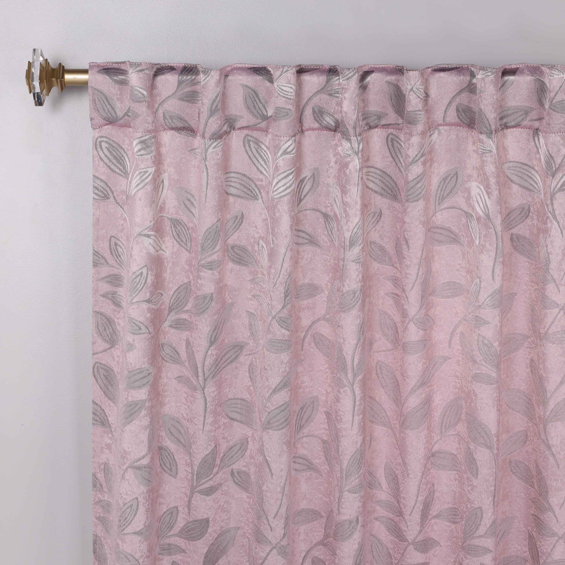 Leaves Room Darkening Back Tabs Blackout Curtain Panels, Set of 2