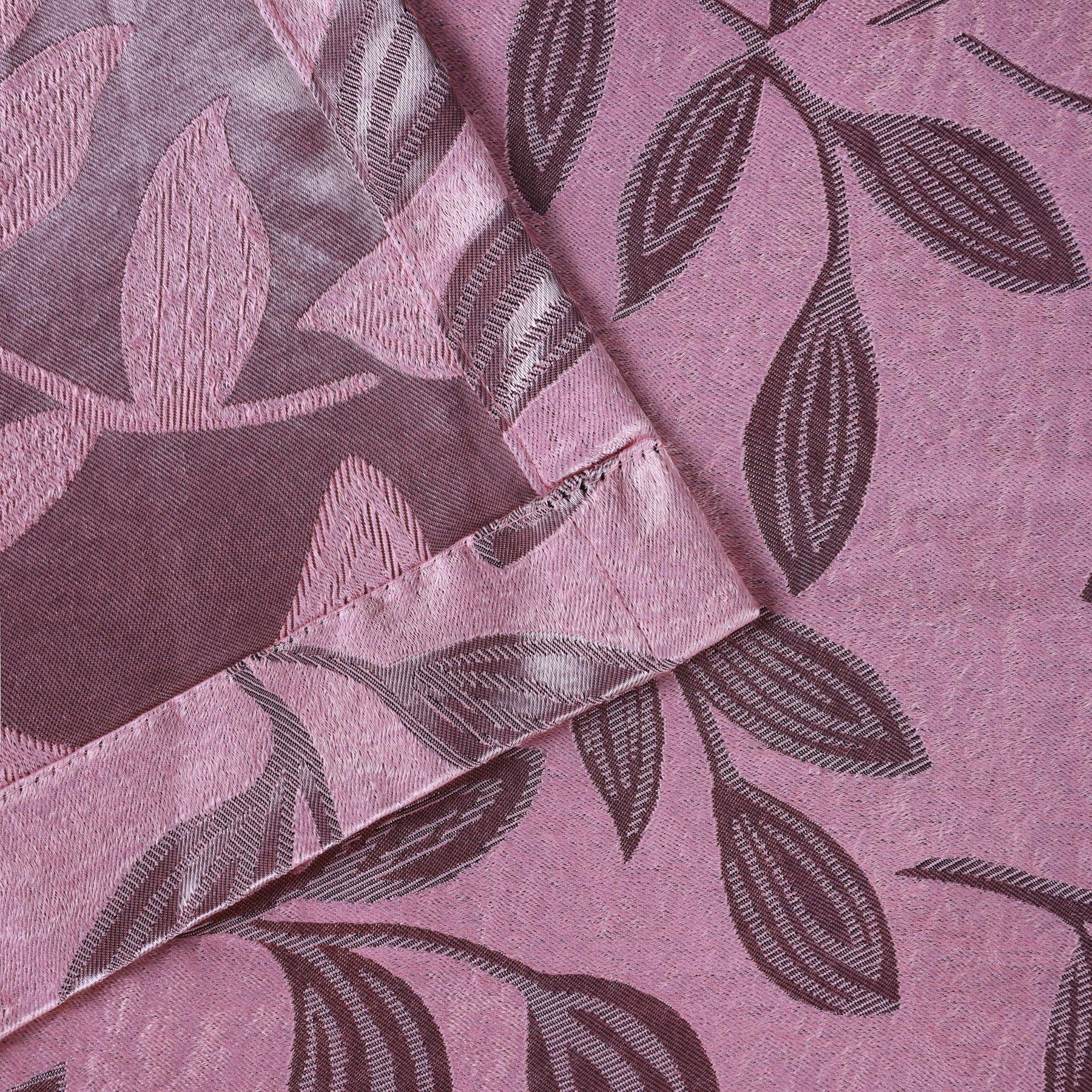 Leaves Machine Washable Room Darkening Blackout Curtains 4 Pieces