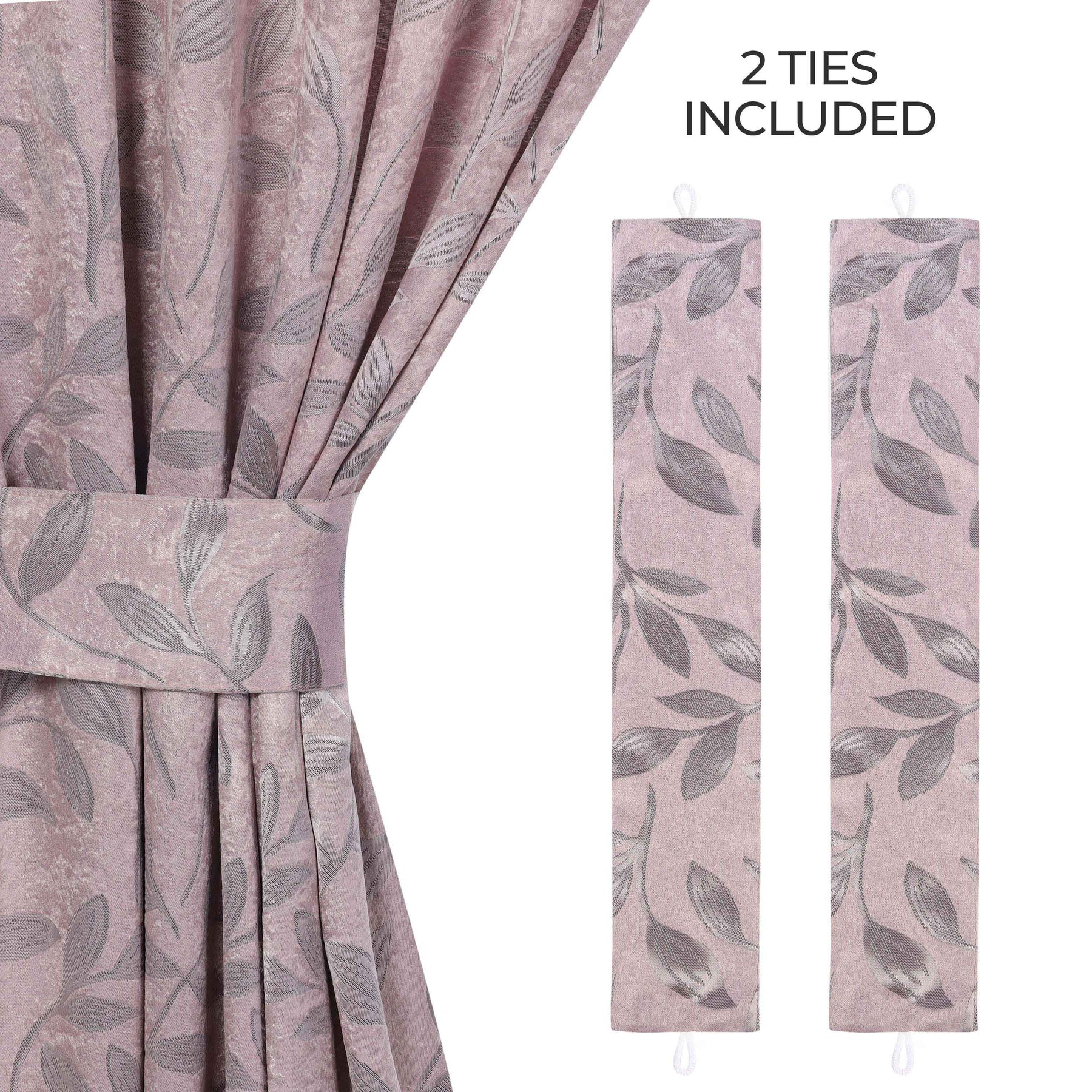 Leaves Room Darkening Washable Blackout Curtain Panels, Set of 2