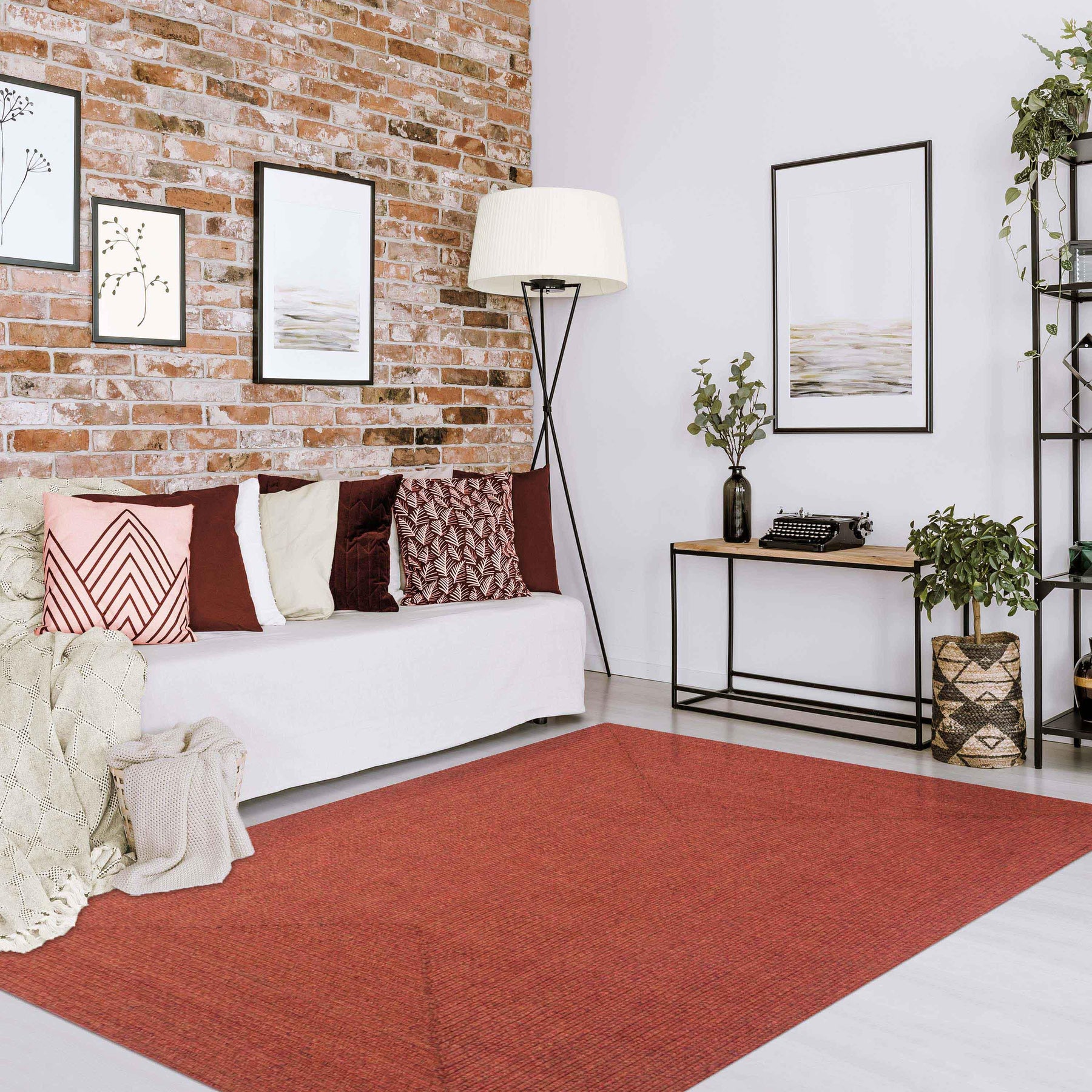 Bohemian Indoor Outdoor Rugs Solid Rectangle Braided Area Rug