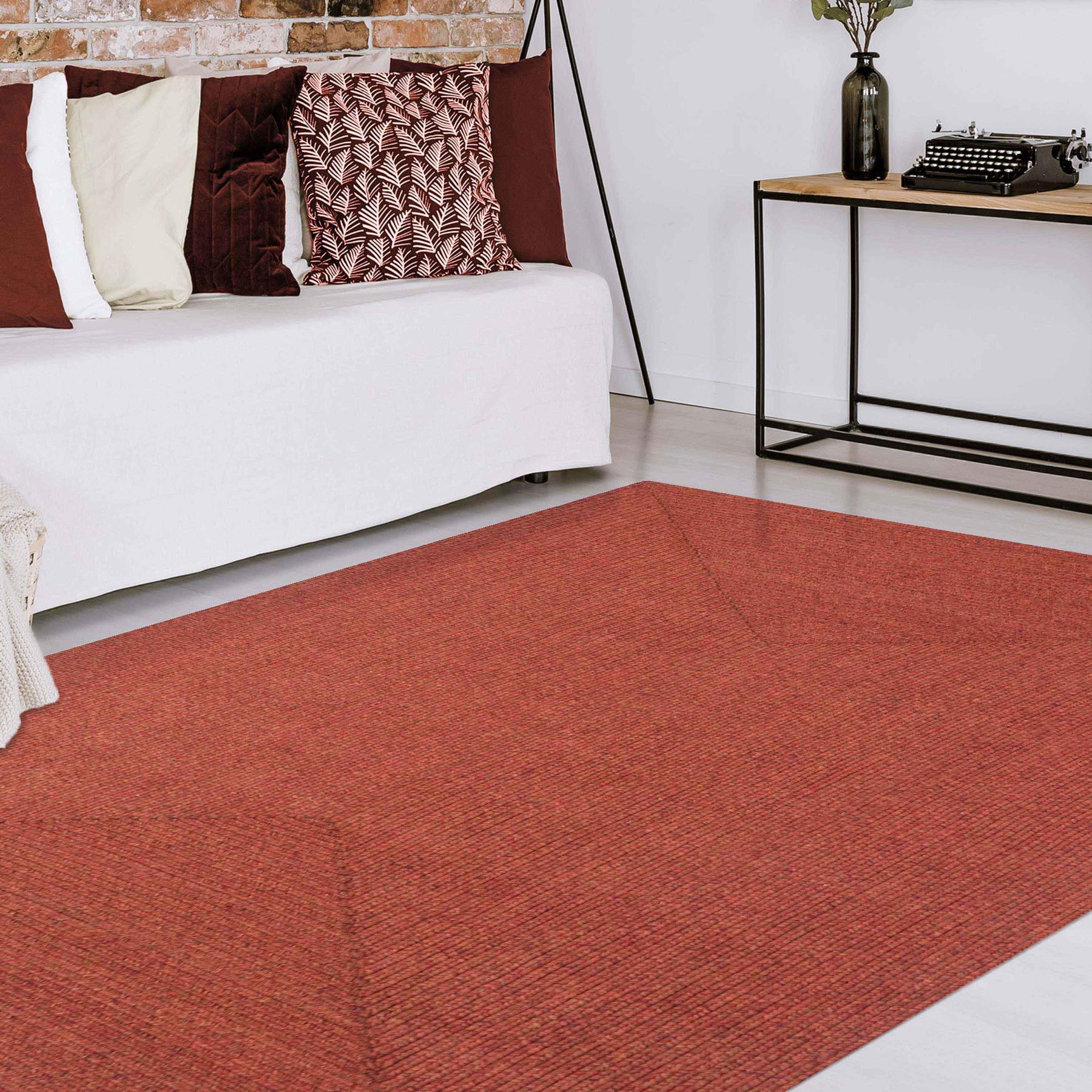 Bohemian Indoor Outdoor Rugs Solid Rectangle Braided Area Rug