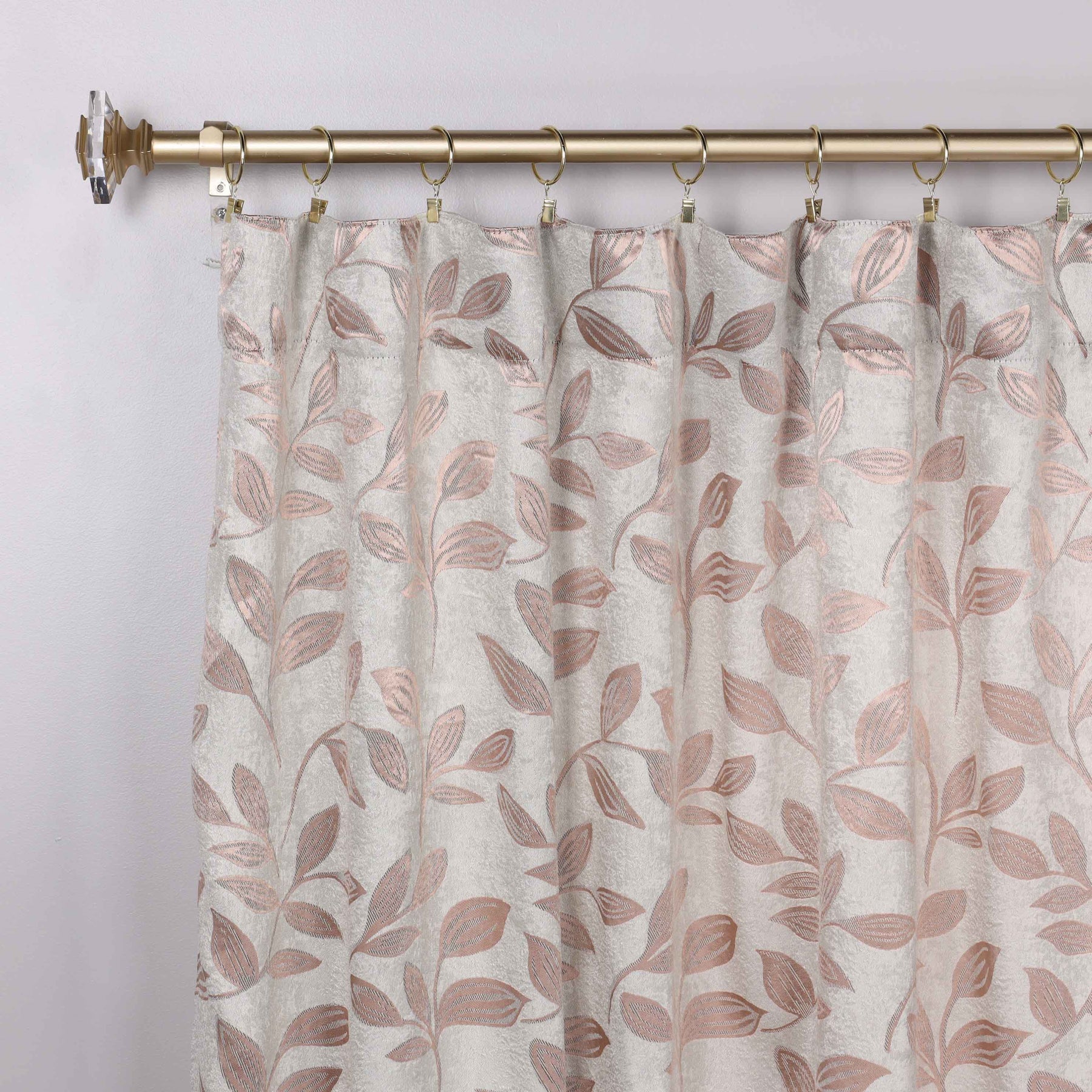 Leaves Room Darkening Back Tabs Blackout Curtain Panels, Set of 2