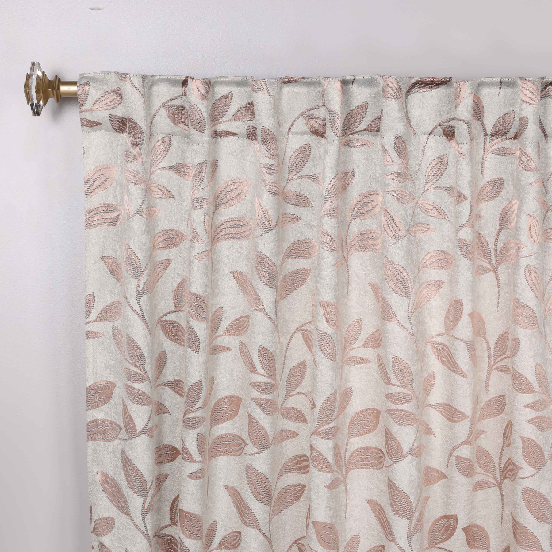 Leaves Room Darkening Back Tabs Blackout Curtain Panels, Set of 2