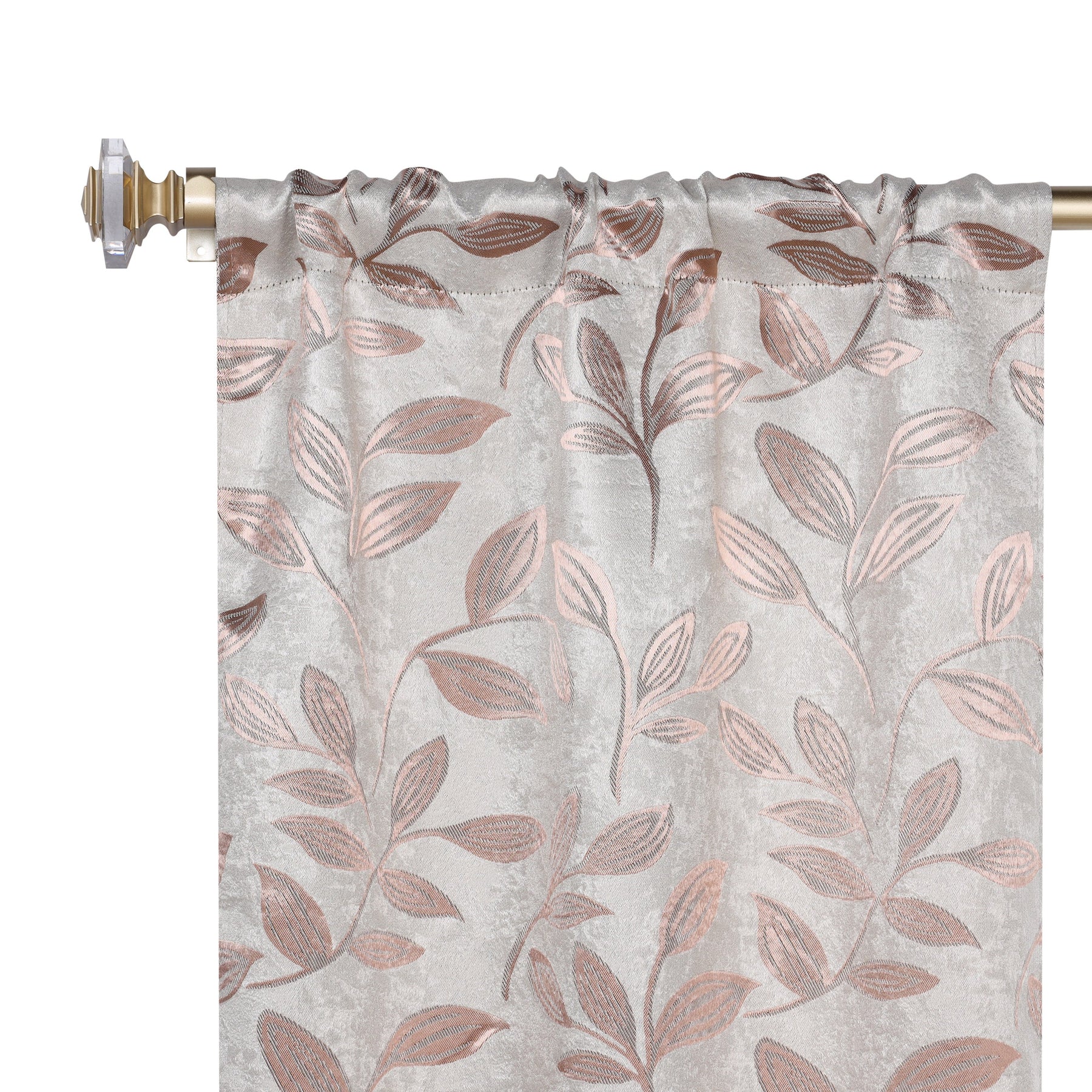 Leaves Room Darkening Washable Blackout Curtain Panels, Set of 2