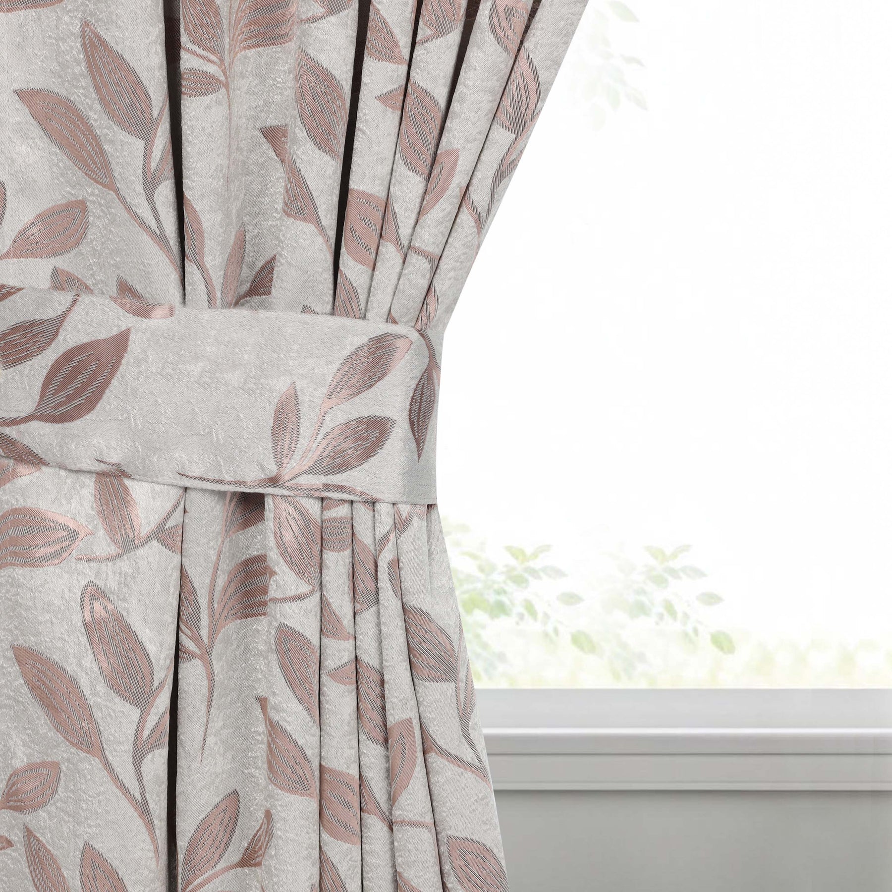 Leaves Room Darkening Washable Blackout Curtain Panels, Set of 2