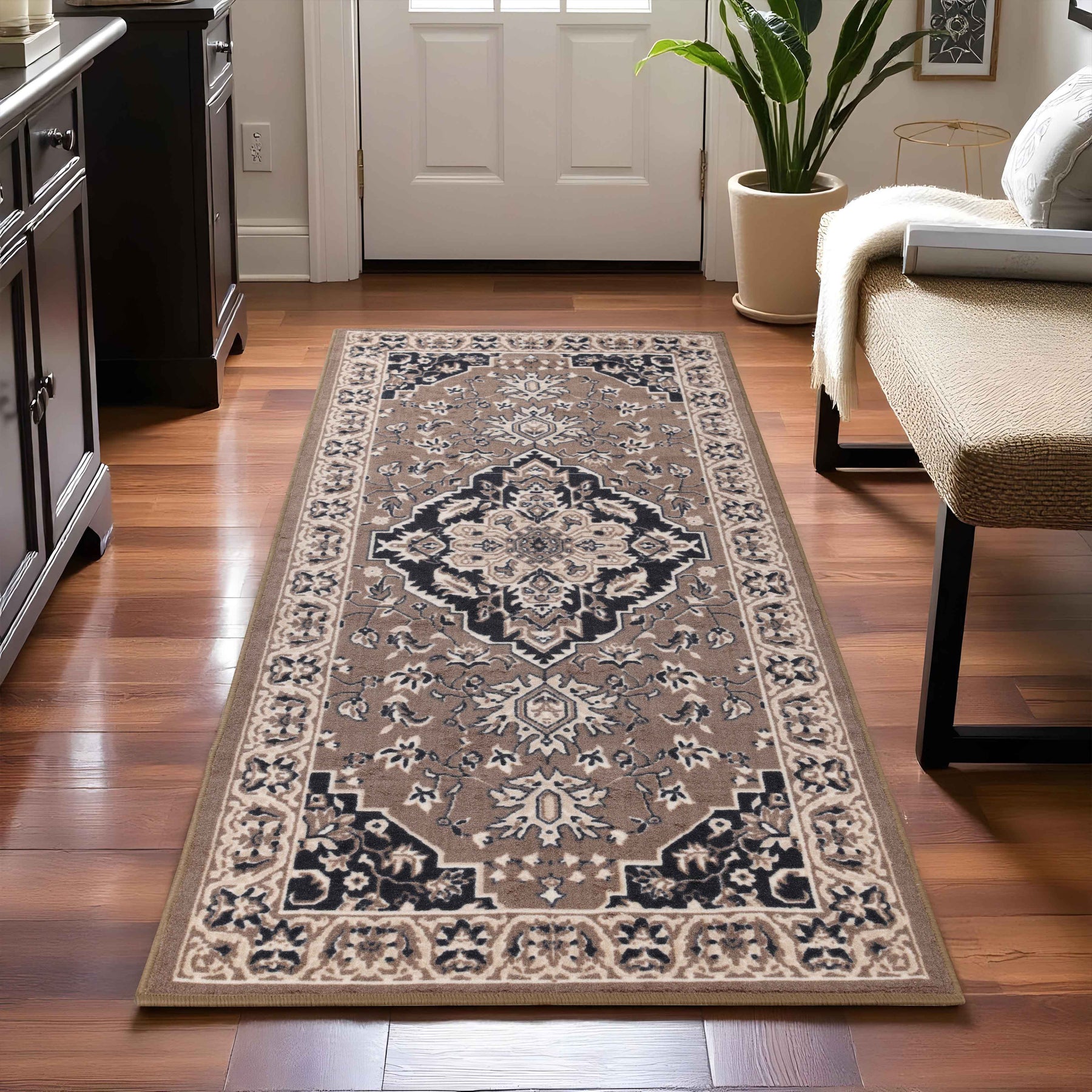 Glendale Traditional Floral Medallion Indoor Area Rug or Runner Rug