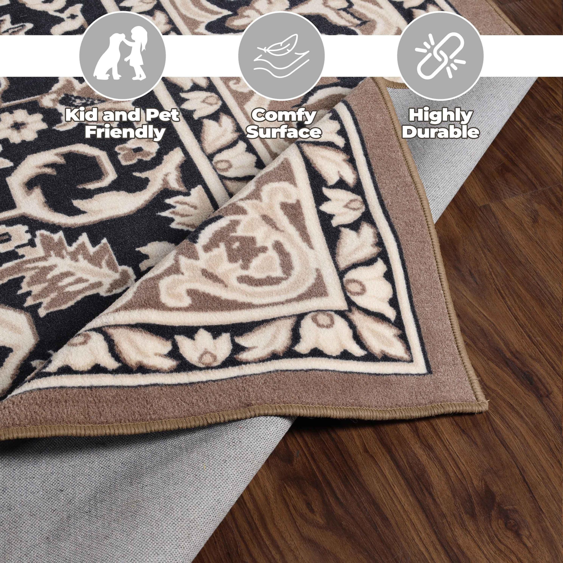 Glendale Traditional Floral Medallion Indoor Area Rug or Runner Rug