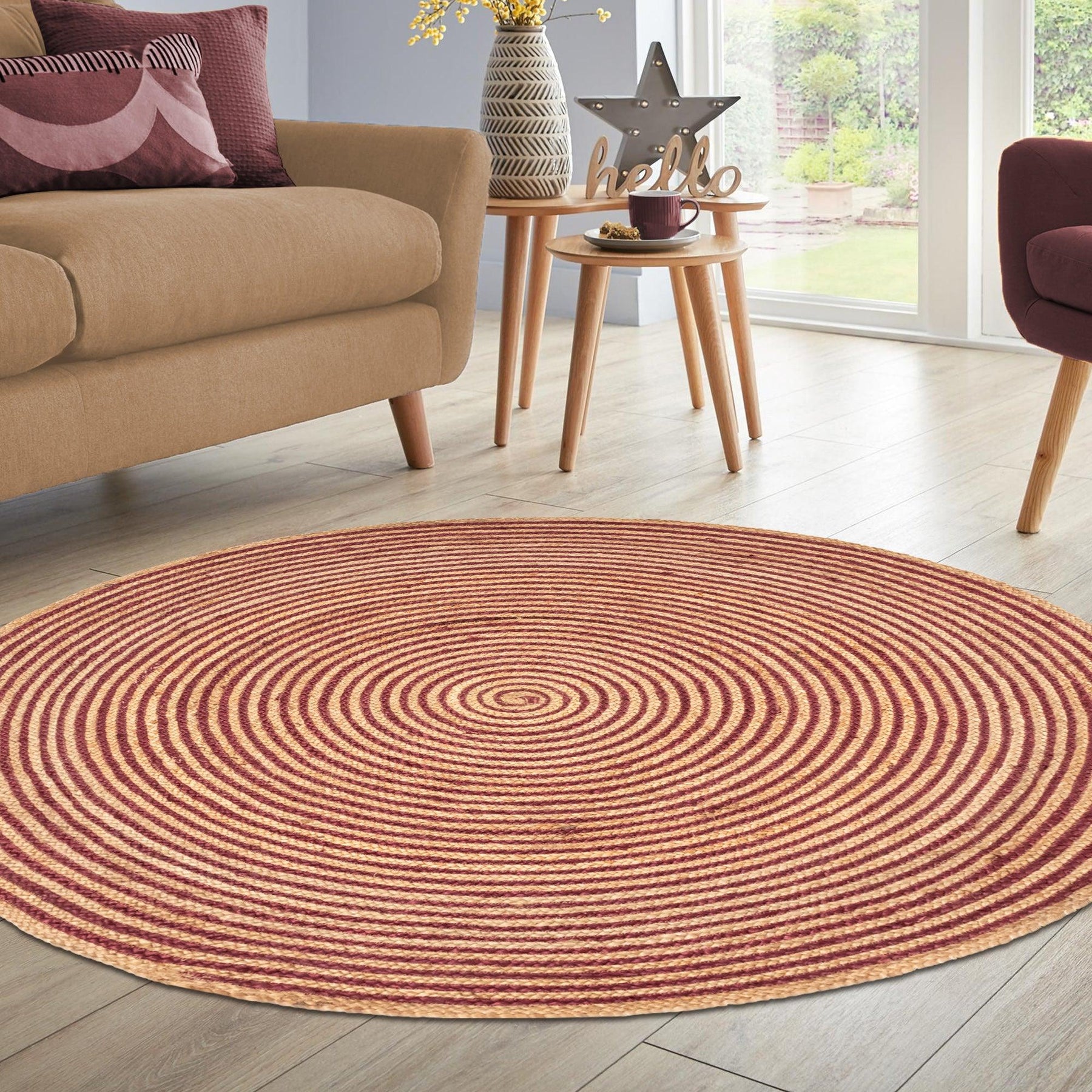 Braided Jute Reversible Round Indoor Outdoor Area Rug