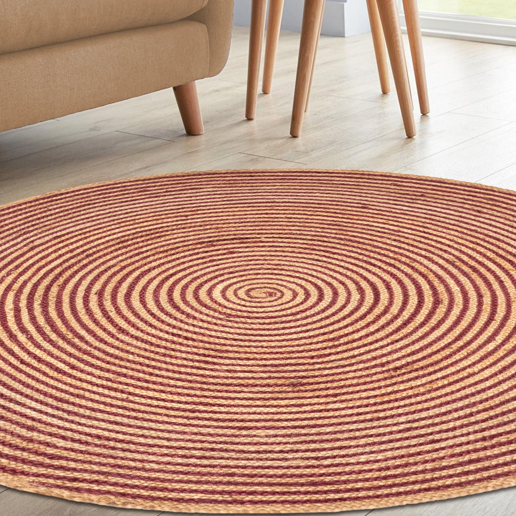 Braided Jute Reversible Round Indoor Outdoor Area Rug
