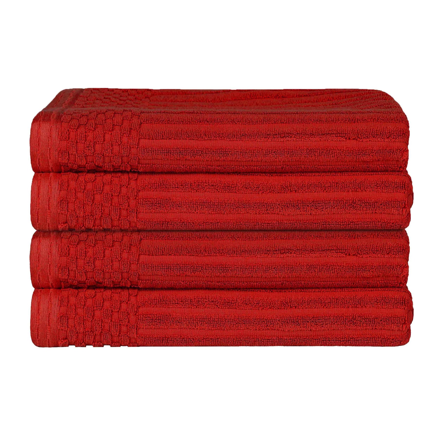 Soho Ribbed Cotton Absorbent Bath Towel Set of 4